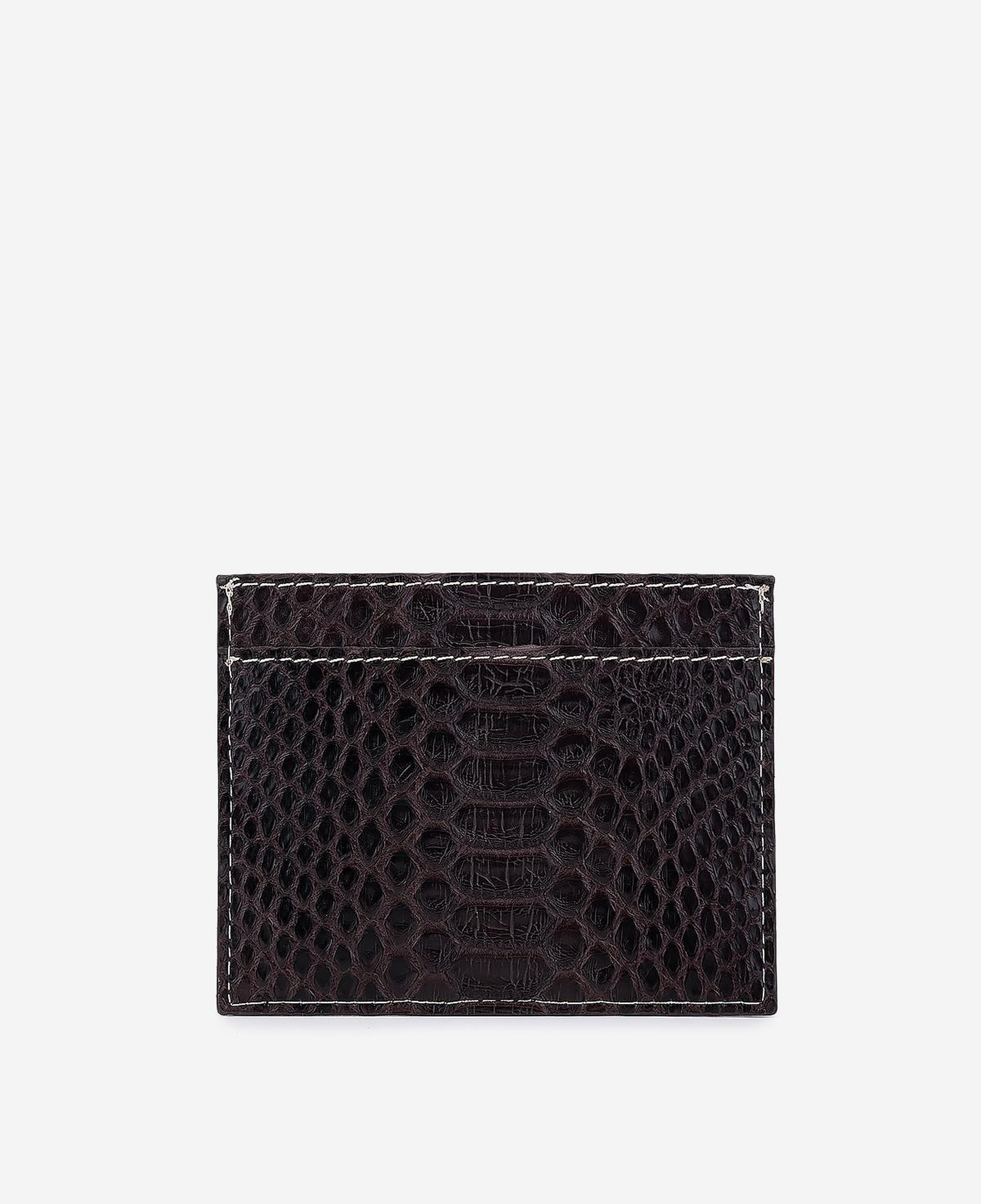 Valmenti Unisex Hakiki Deri Koyu Kahverengi Piton Kartlık