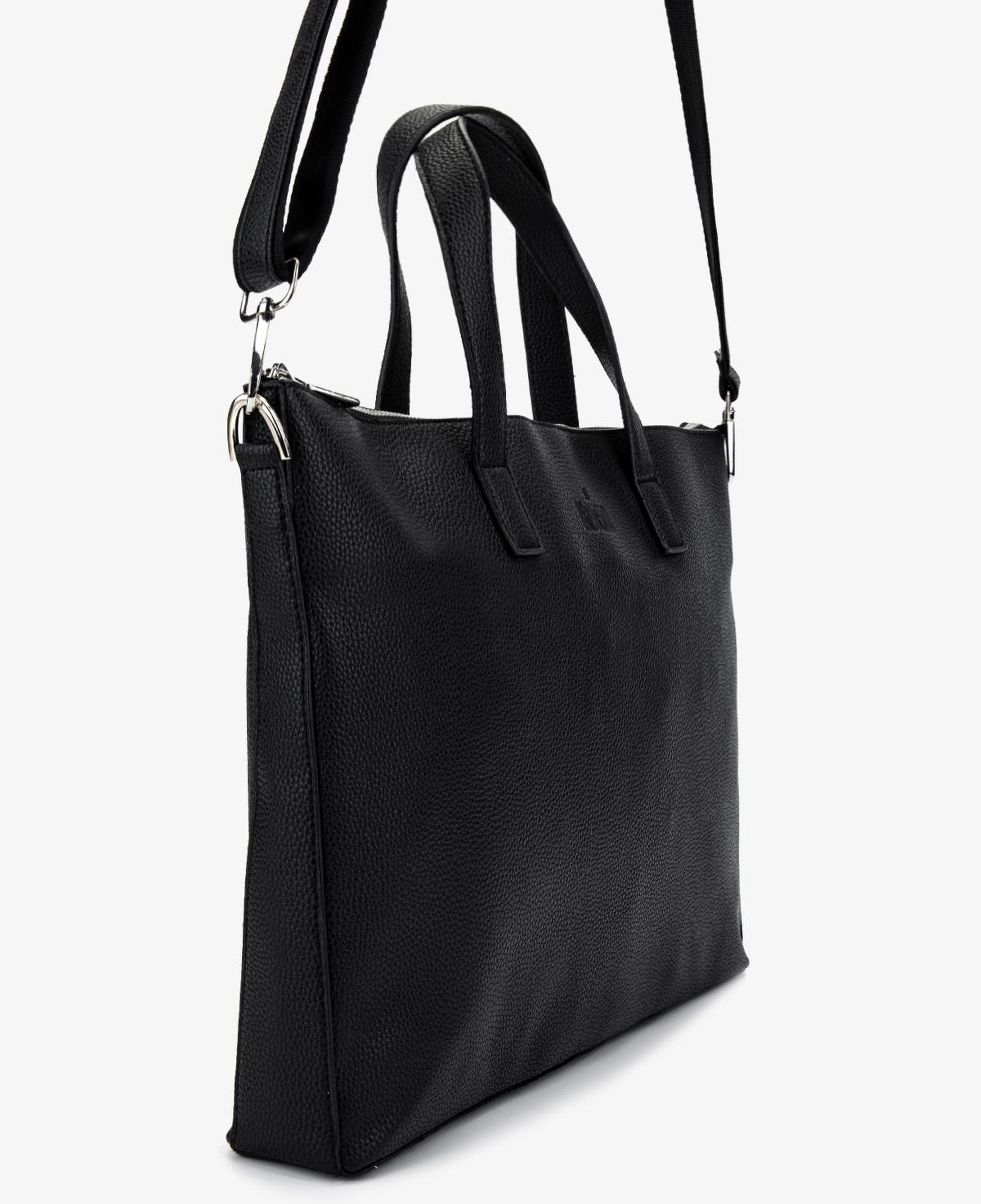 Valmenti Unisex Suni Deri/Deri Siyah Floter Evrak Çantası