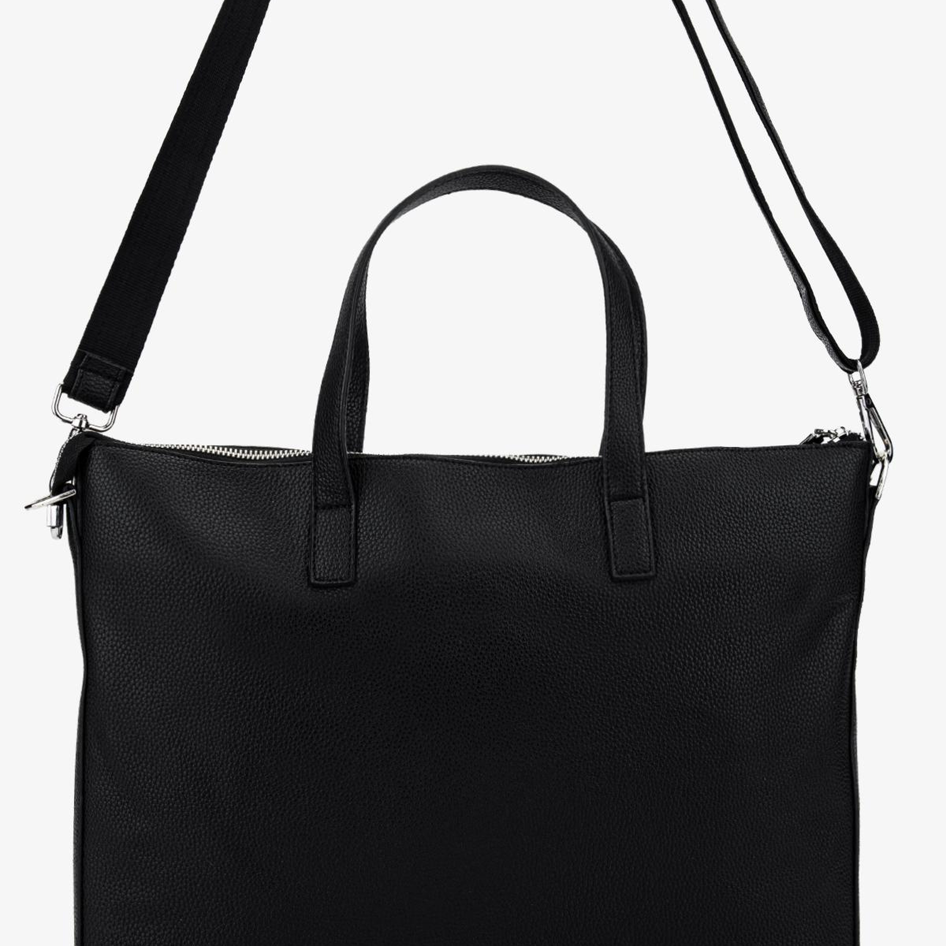 Valmenti Unisex Suni Deri/Deri Siyah Floter Evrak Çantası