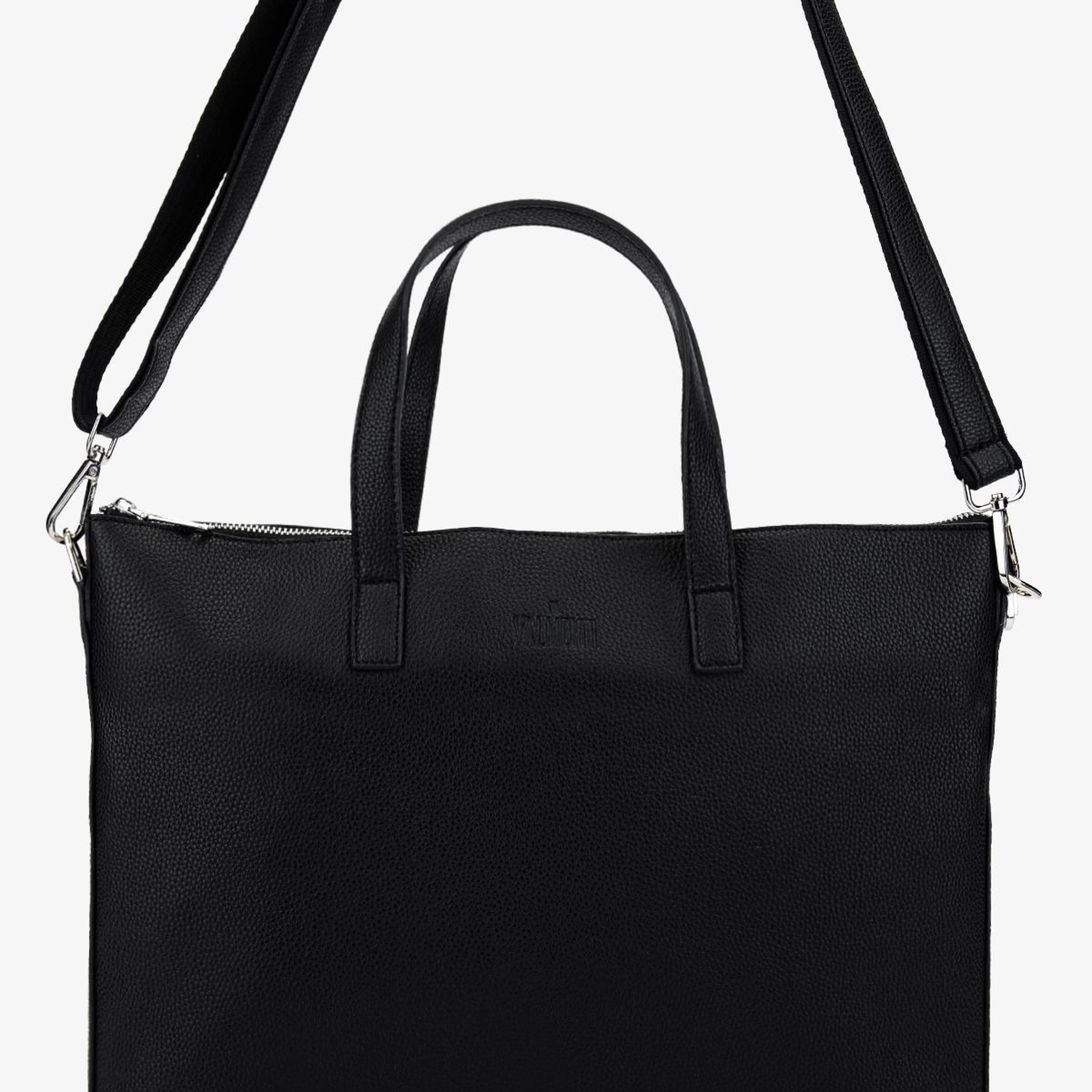 Valmenti Unisex Suni Deri/Deri Siyah Floter Evrak Çantası