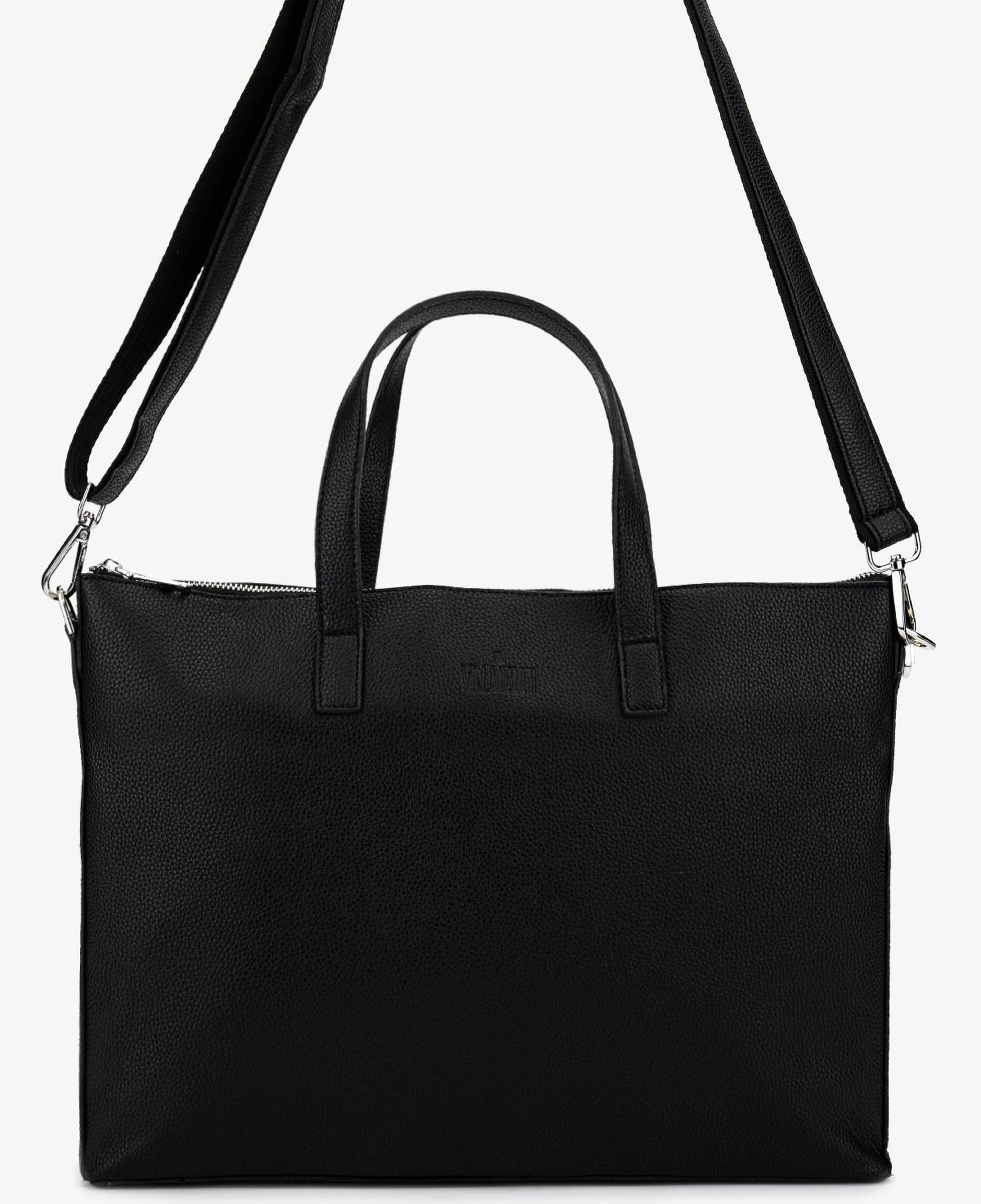 Valmenti Unisex Suni Deri/Deri Siyah Floter Evrak Çantası