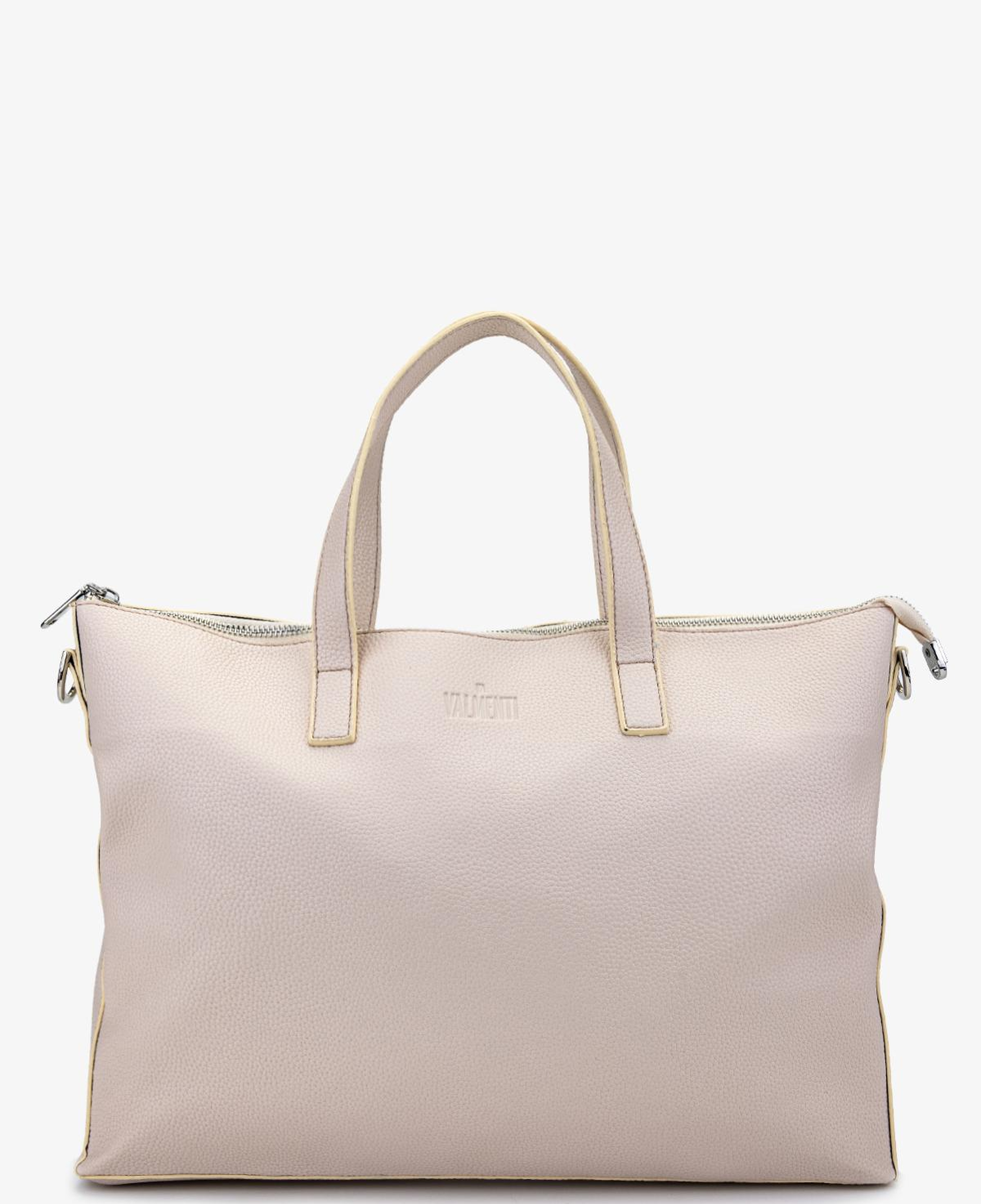 Valmenti Unisex Suni Deri/Deri Bej Floter Evrak Çantası