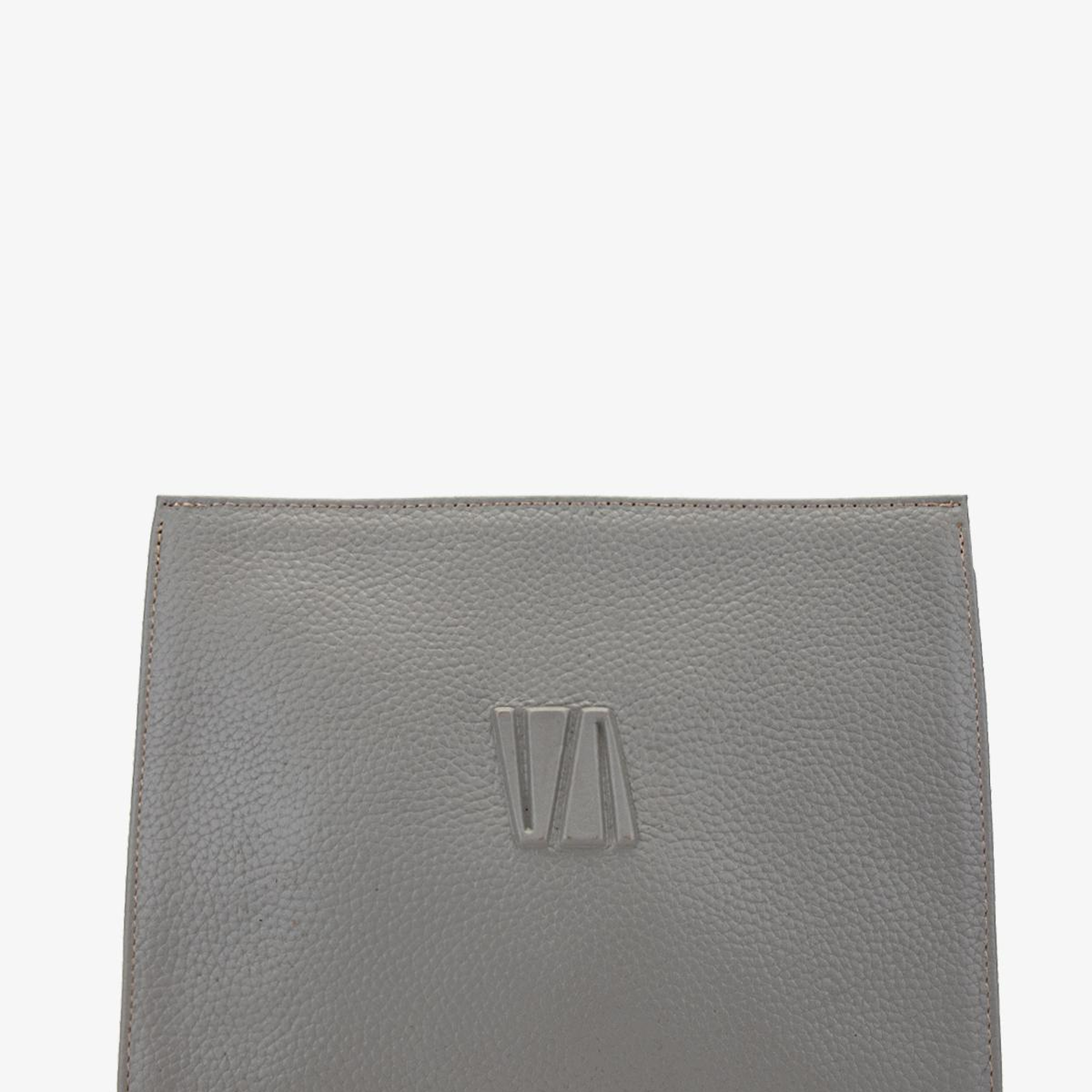 Valmenti Unisex Hakiki Deri Gri El Çantası