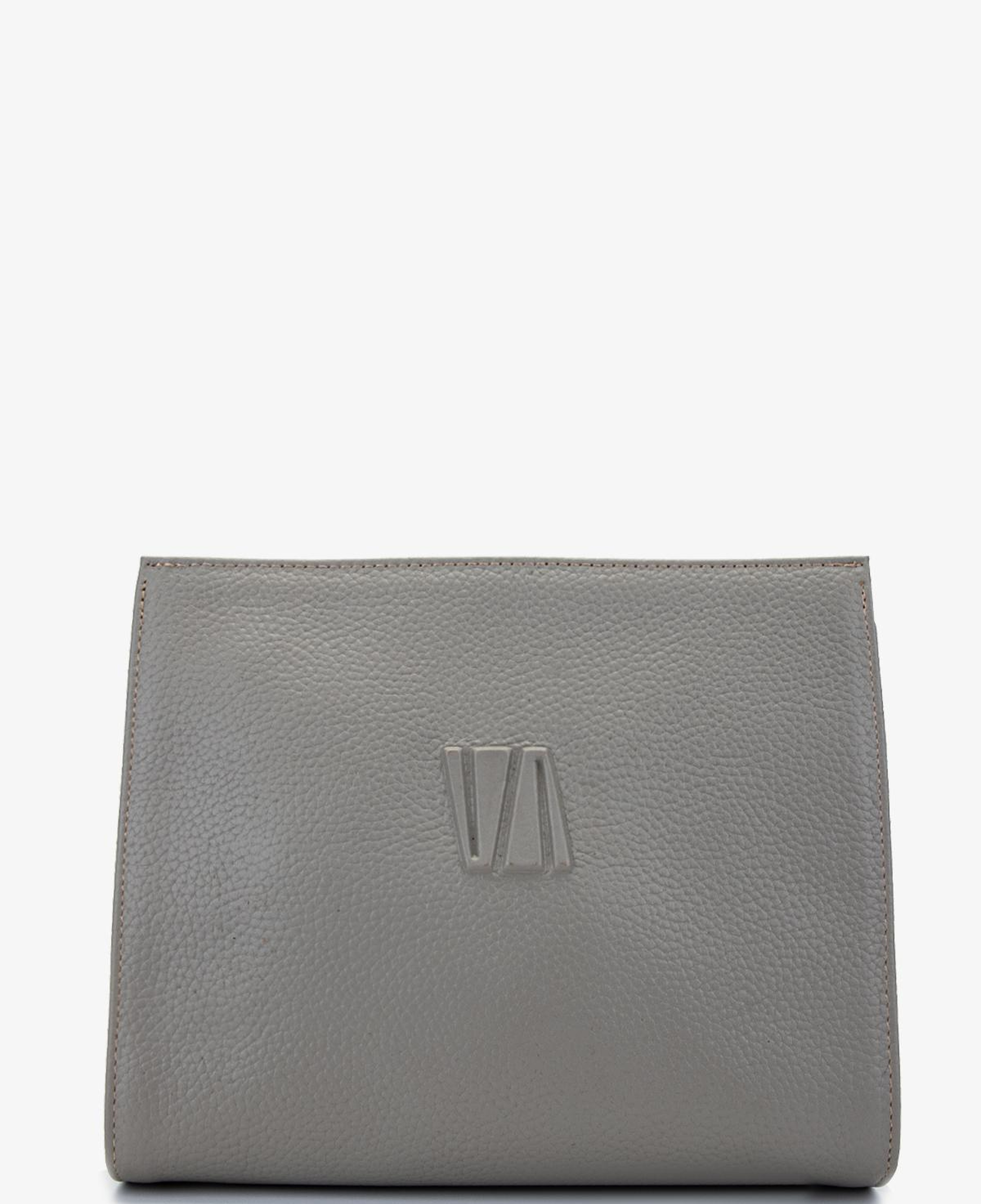 Valmenti Unisex Hakiki Deri Gri El Çantası