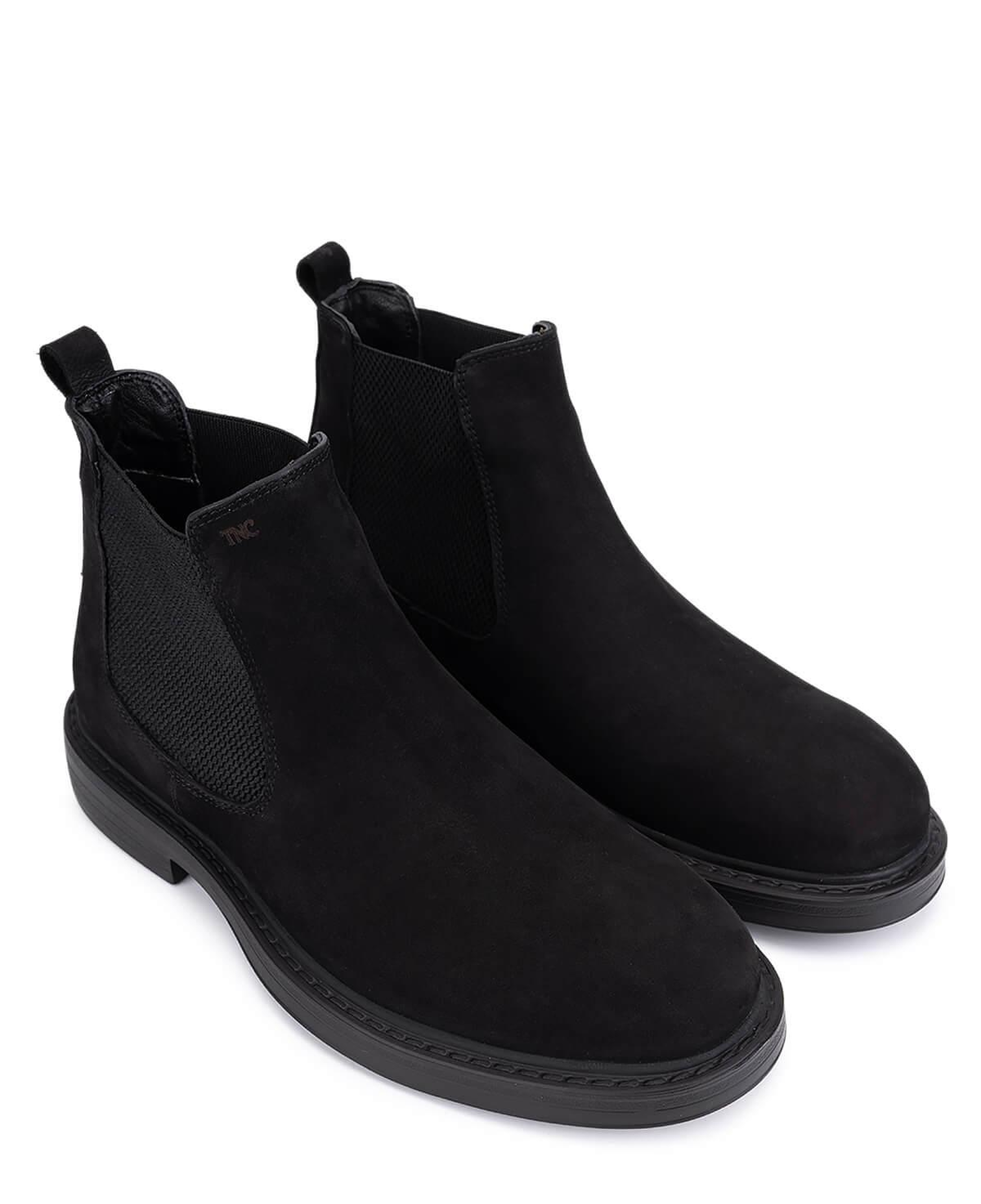 Tamer Tanca Erkek Hakiki Deri Siyah Nubuk Casual Bot