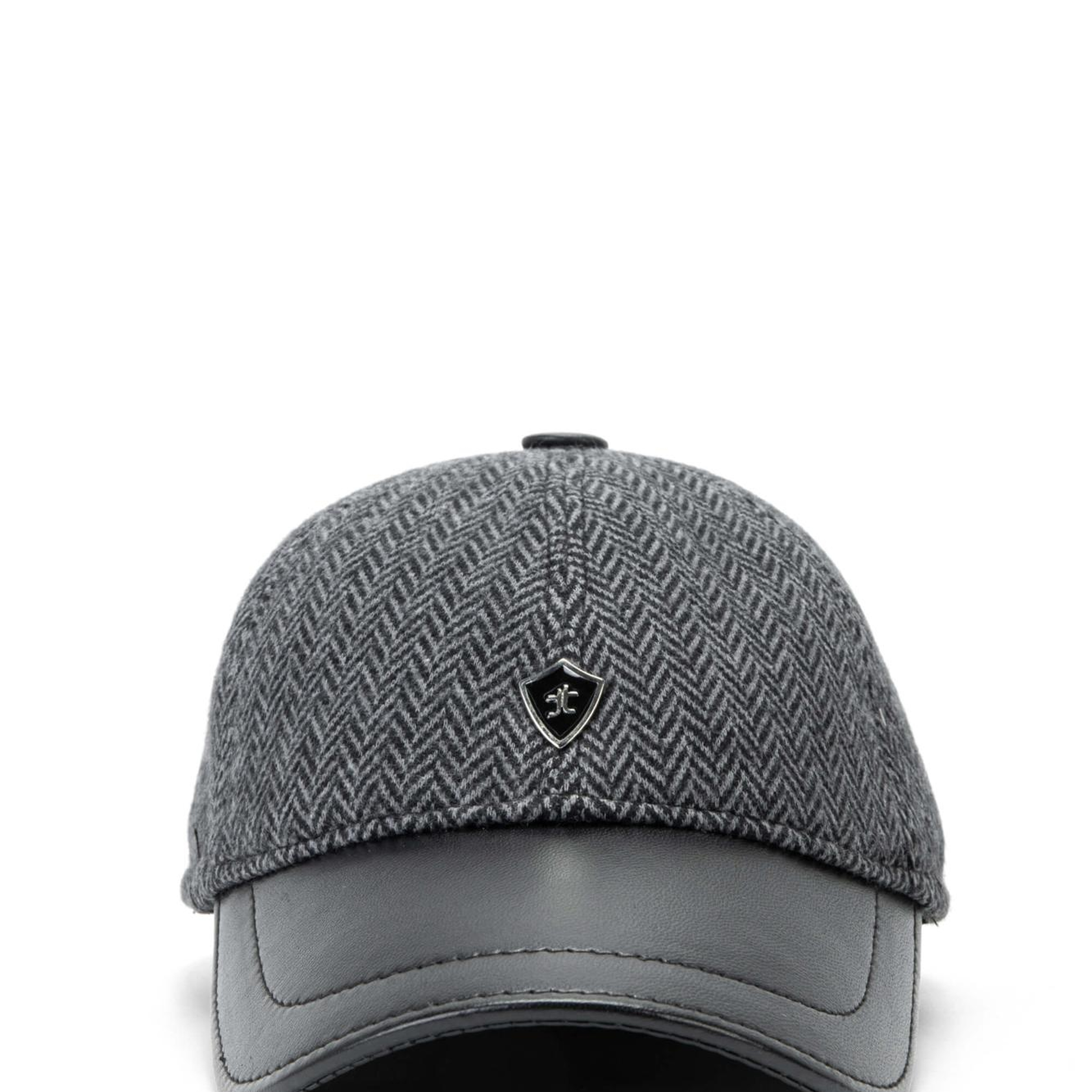 Tamer Tanca Erkek Tekstil Deri Gri Şapka