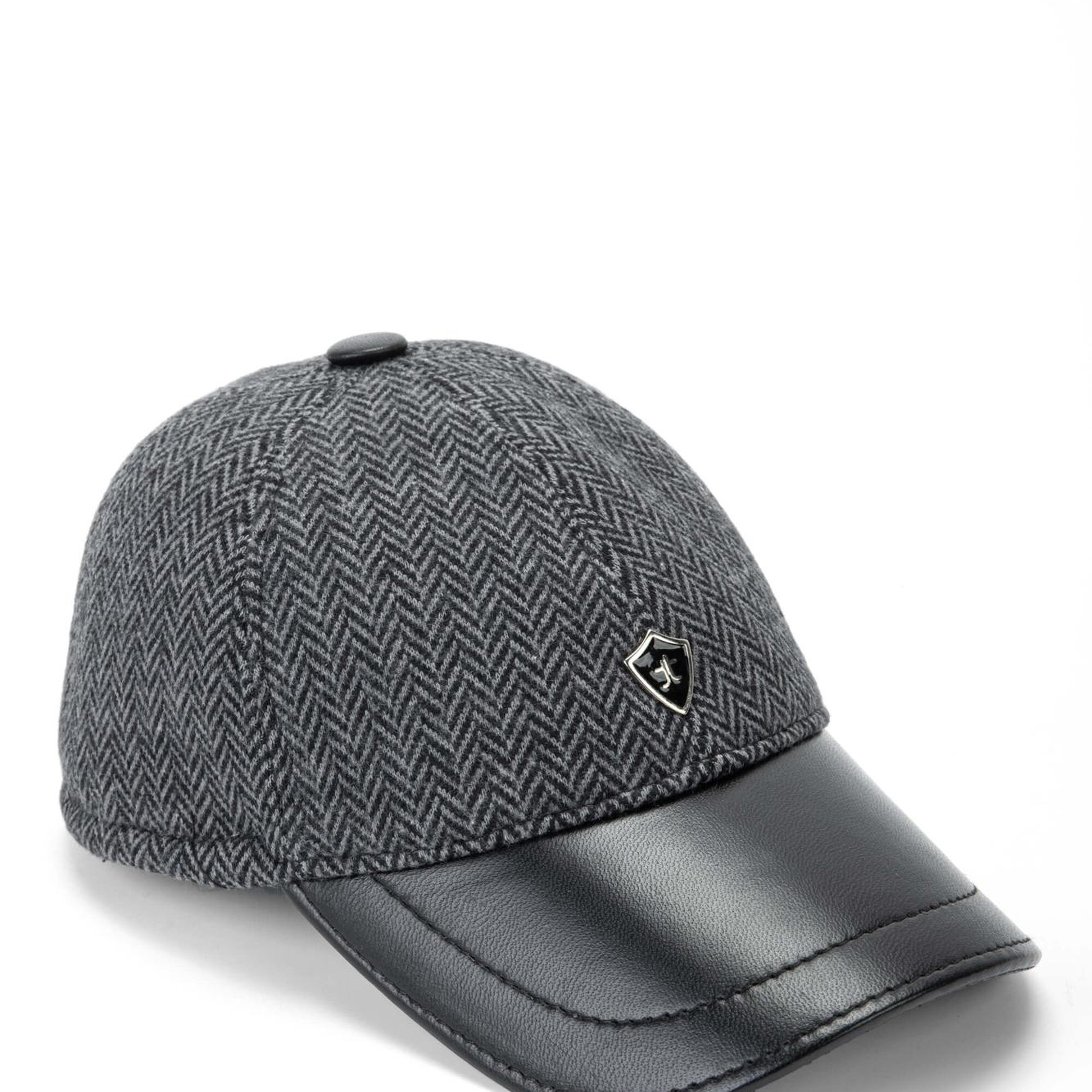 Tamer Tanca Erkek Tekstil Deri Gri Şapka