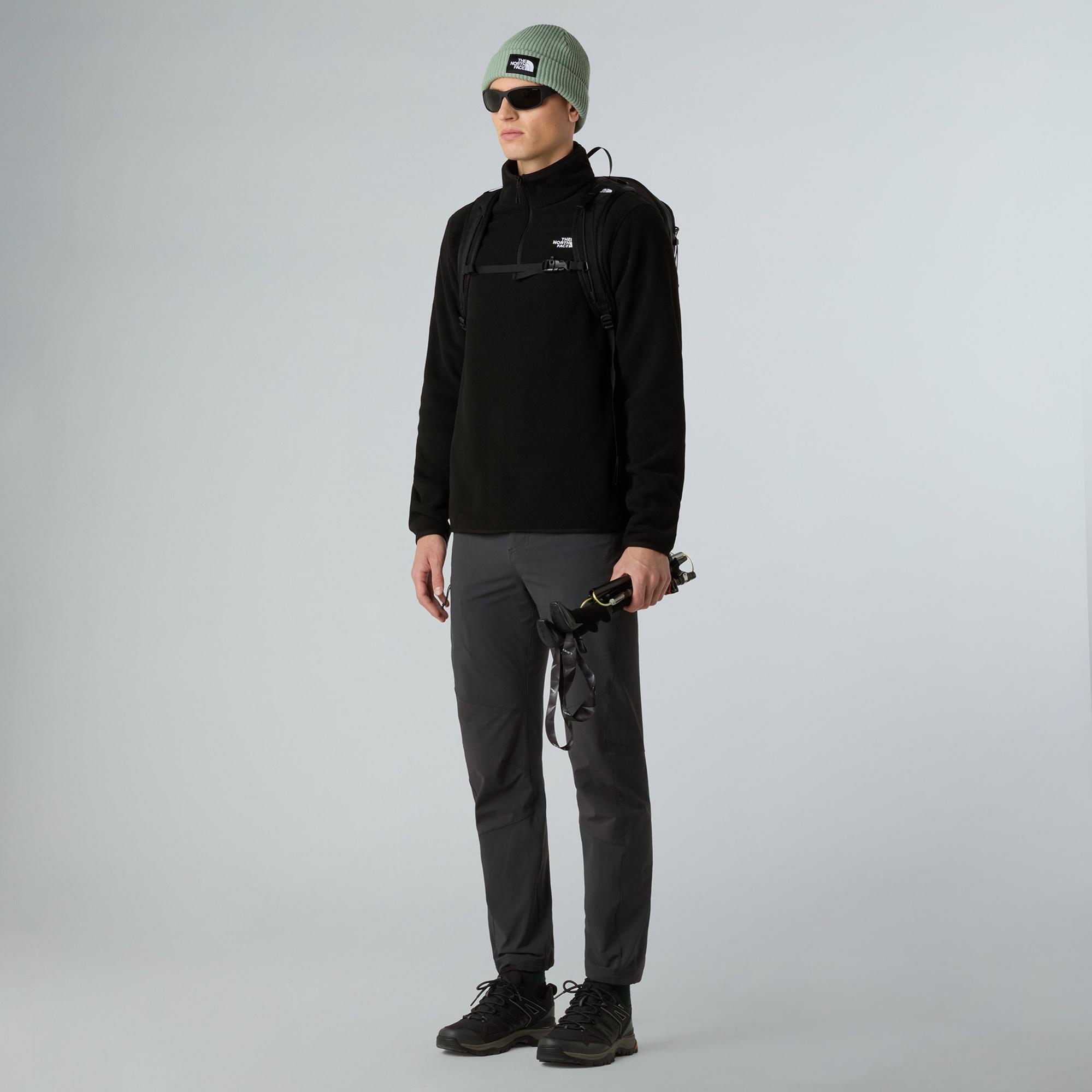 The North Face Glacier Fleece 1/4 Zip Erkek Siyah Outdoor Sweatshirt