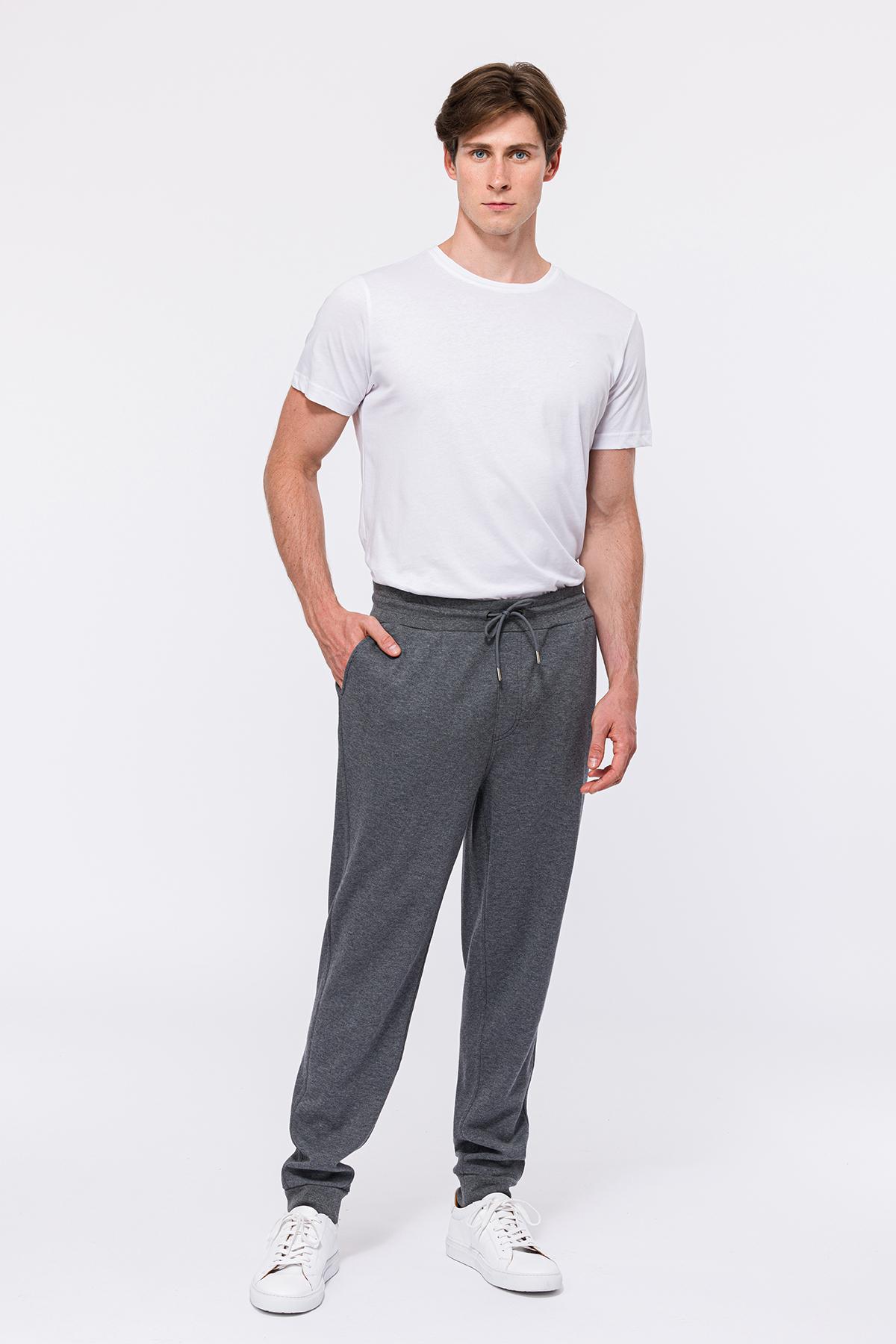 Erkek Gri Melanj Organik Pamuklu Eşofman Altı
