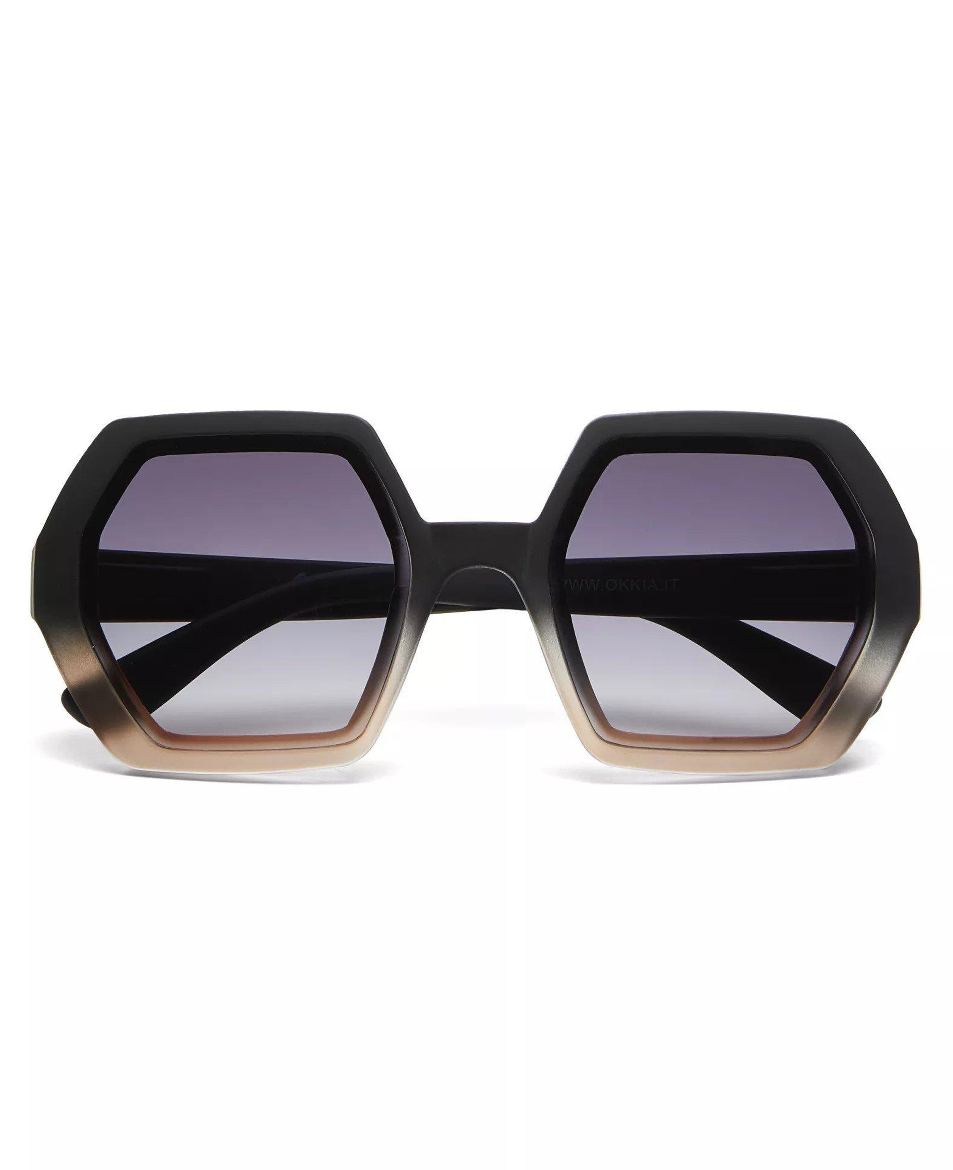 Okkia Emma Big Hexagonal Unisex Güneş Gözlüğü Siyah Rose
