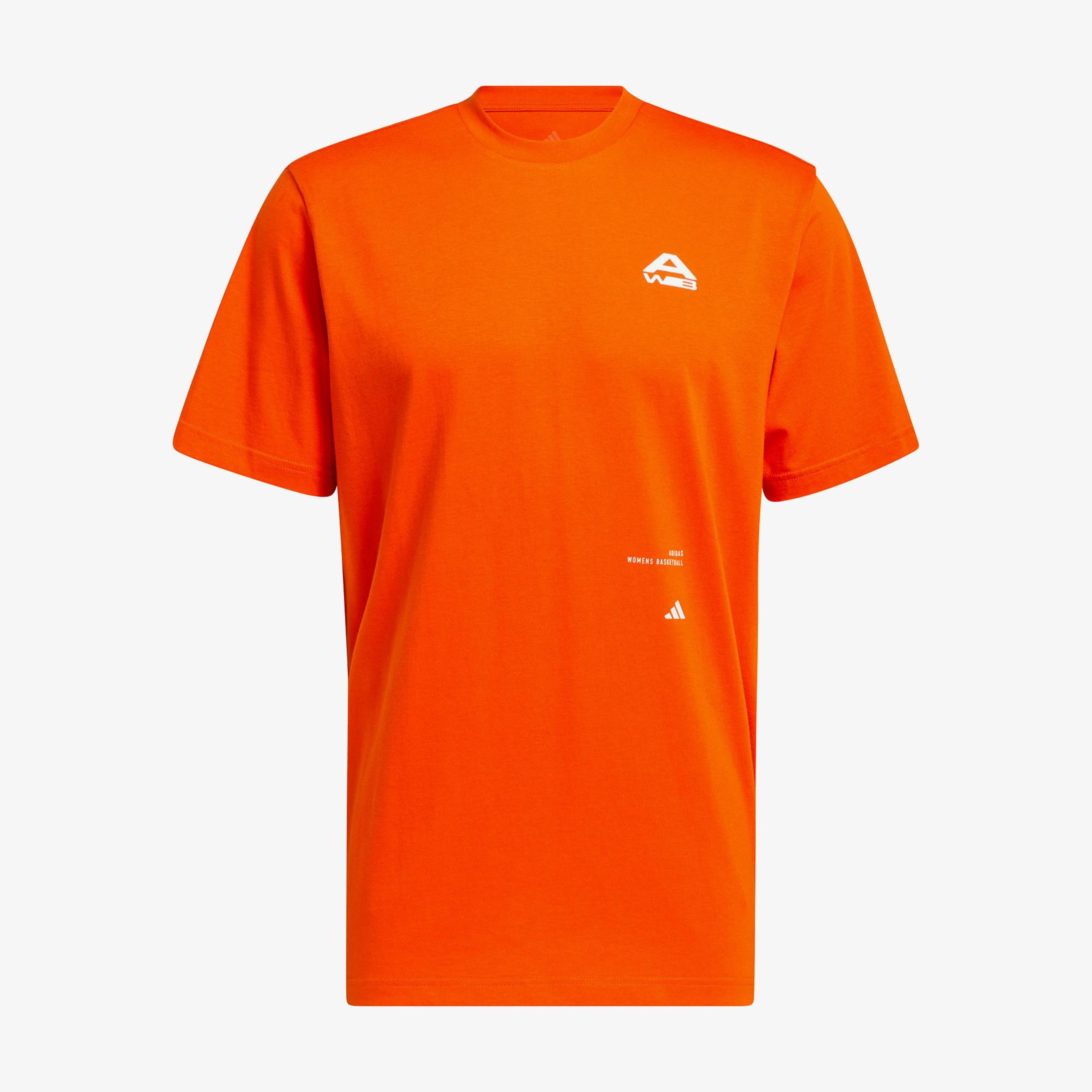adidas Basketbol Baskılı Erkek Turuncu T-Shirt