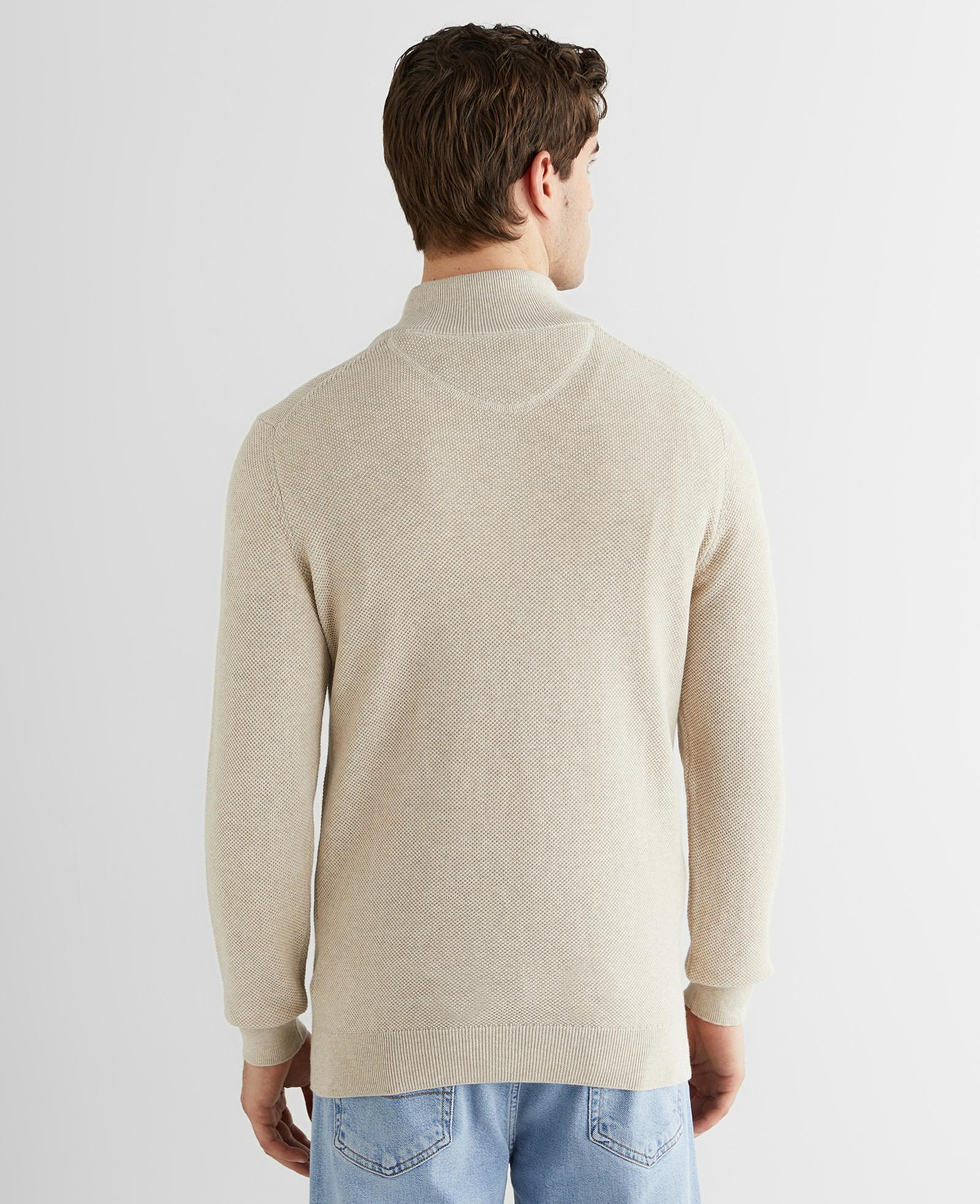 GANT Erkek Bej Regular Fit Yarım Fermuarlı Triko