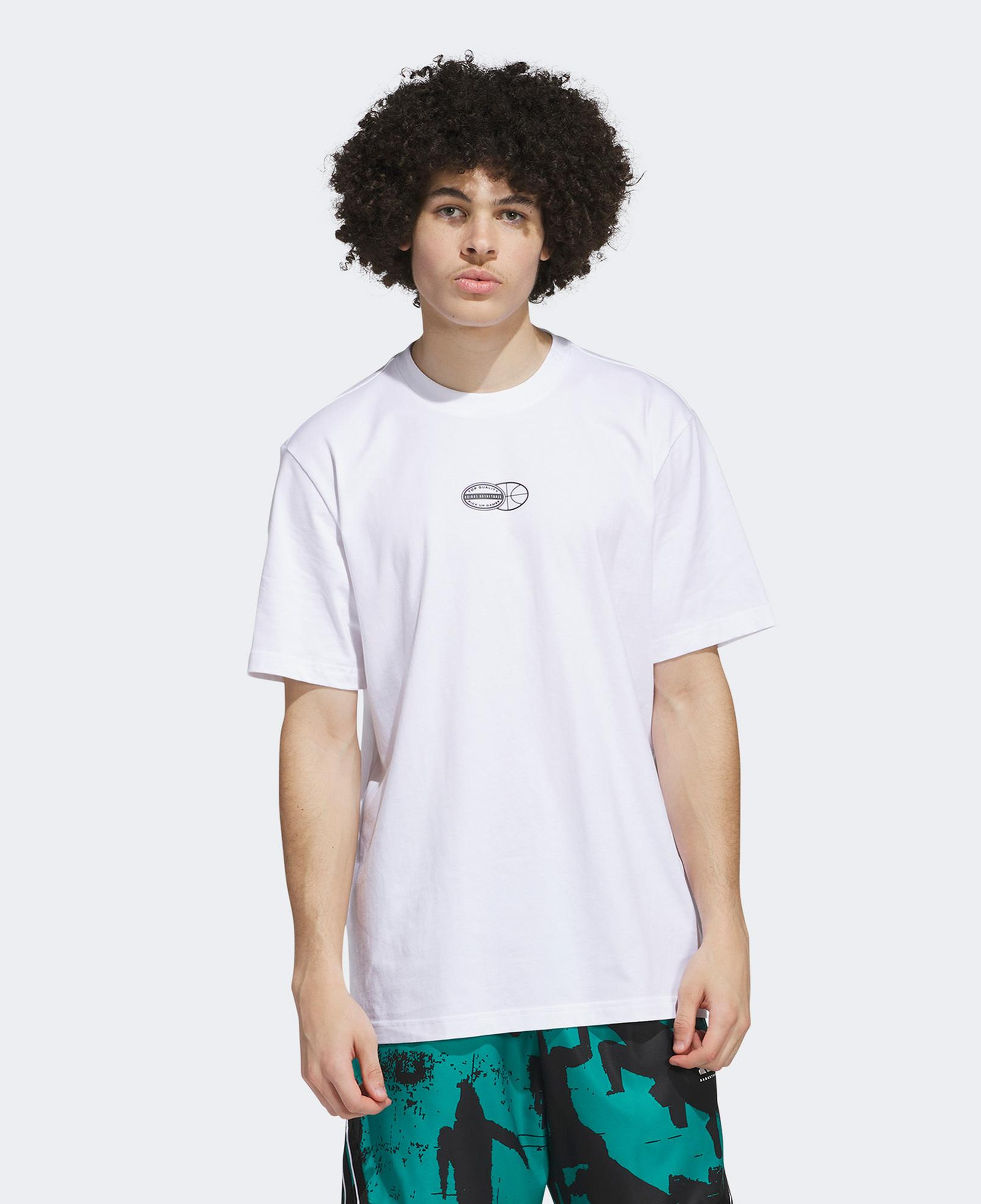 adidas Sum Novelty T 2 Erkek Beyaz Basketbol T-Shirt