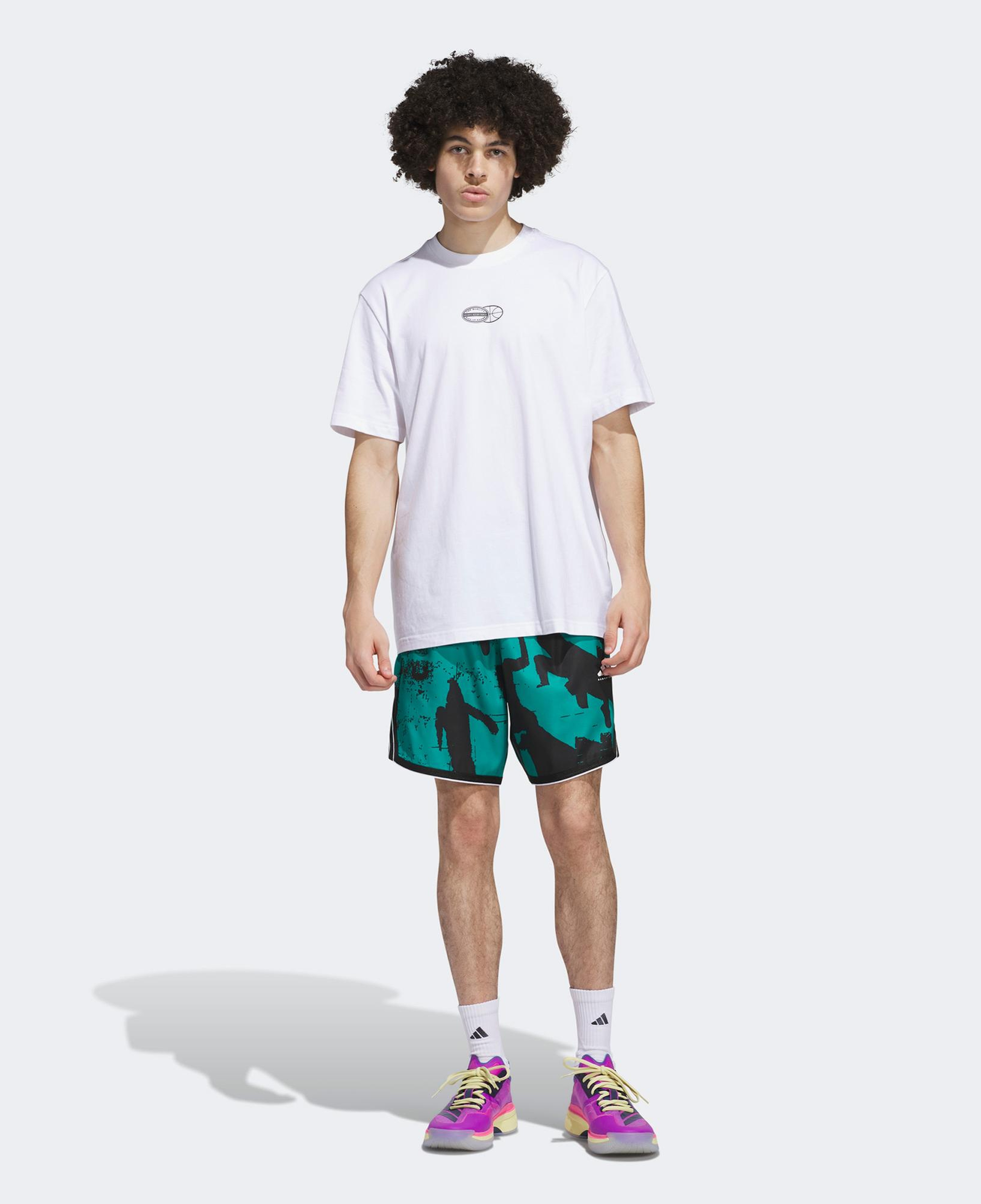 adidas Sum Novelty T 2 Erkek Beyaz Basketbol T-Shirt