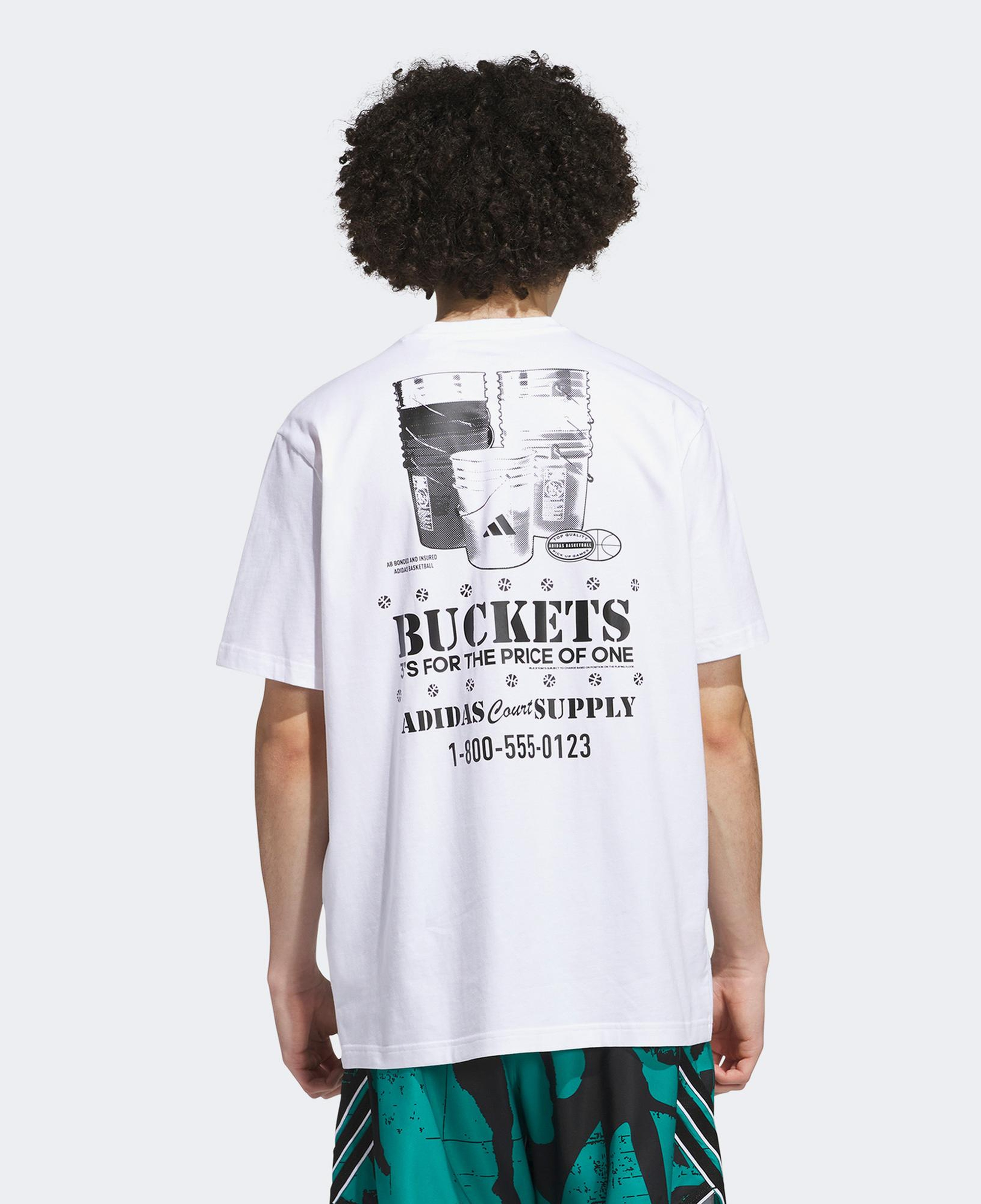 adidas Sum Novelty T 2 Erkek Beyaz Basketbol T-Shirt