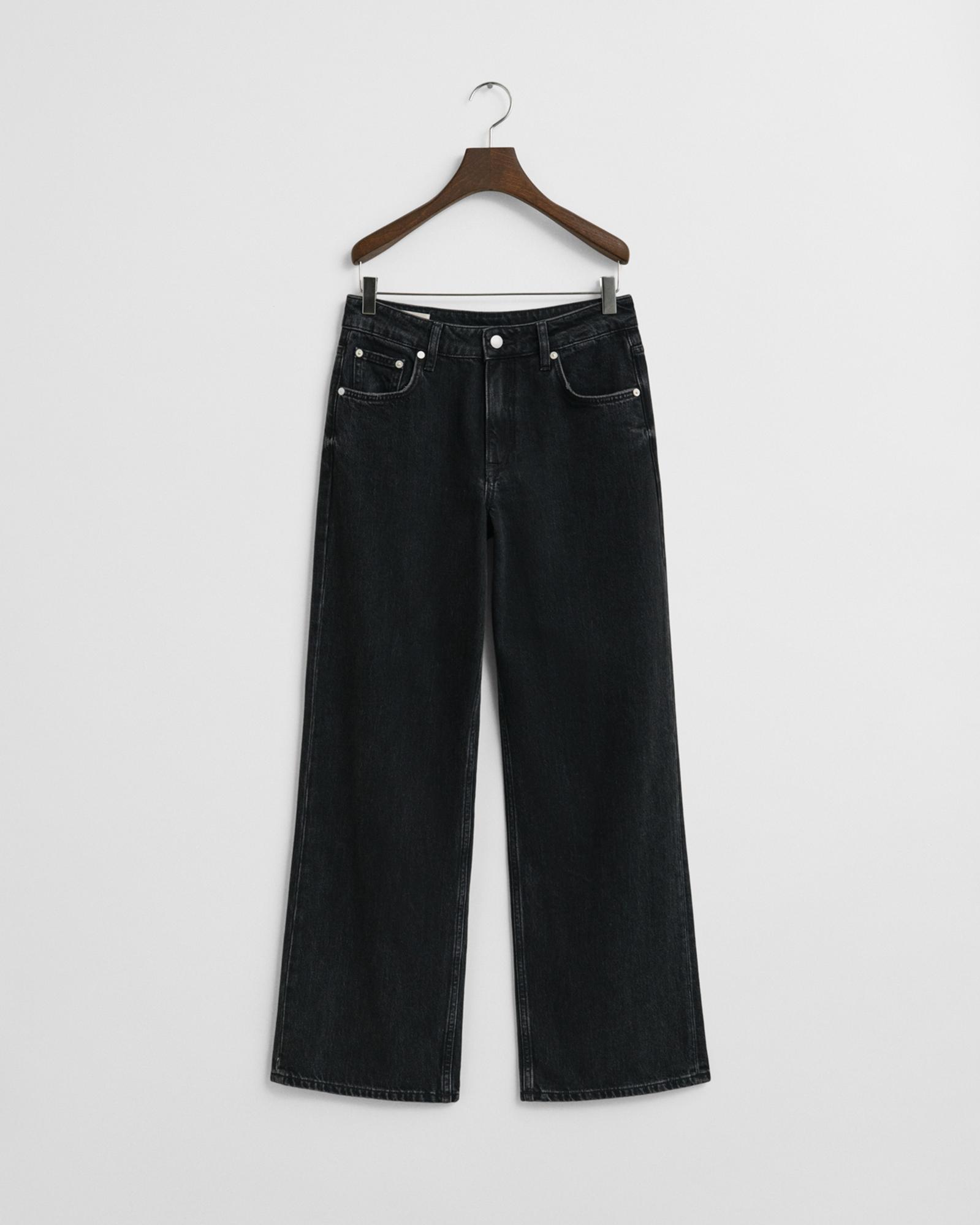 GANT Kadın Siyah Relaxed Fit Jean Pantolon