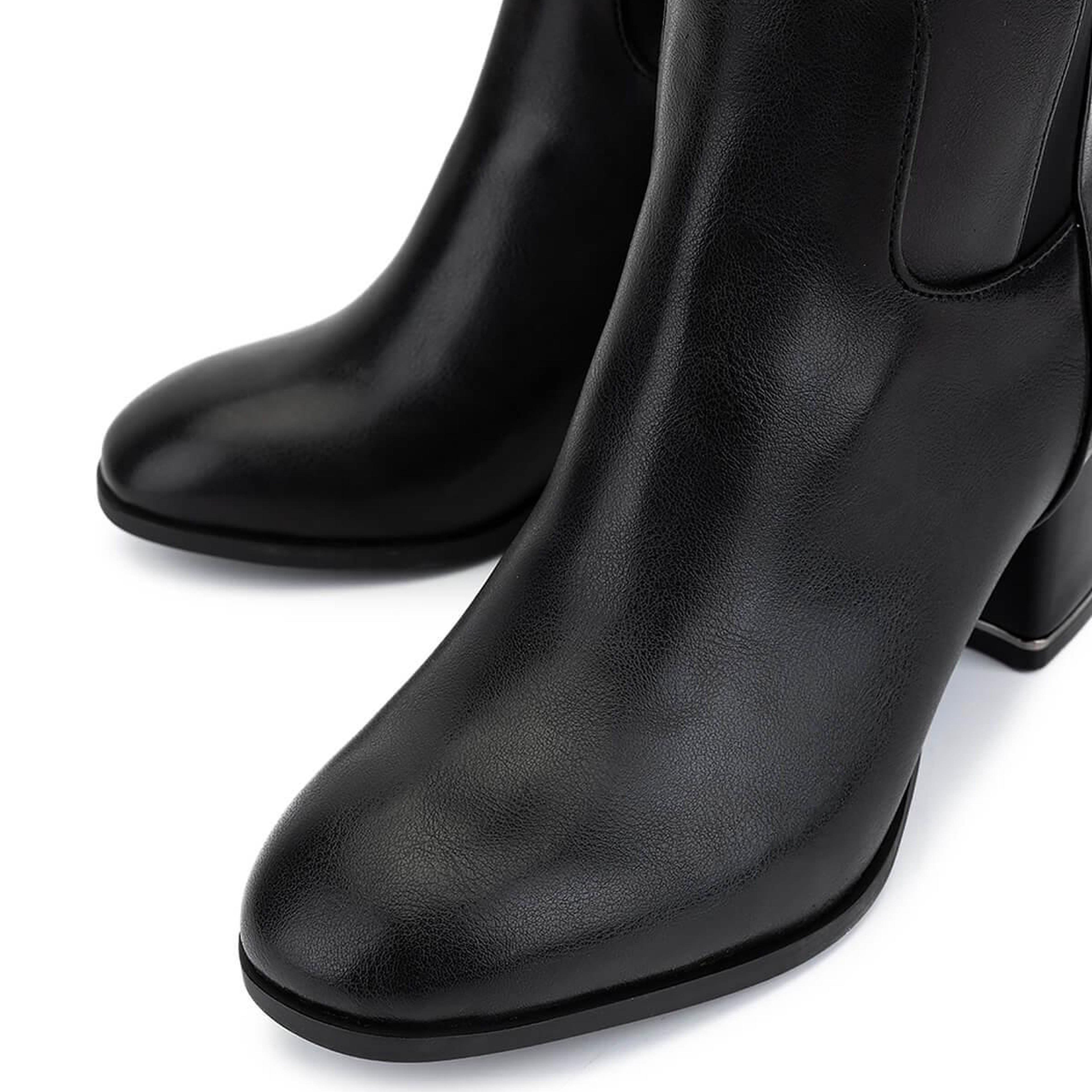 Tamer Tanca Kadın Suni Deri Siyah Topuklu Çizme