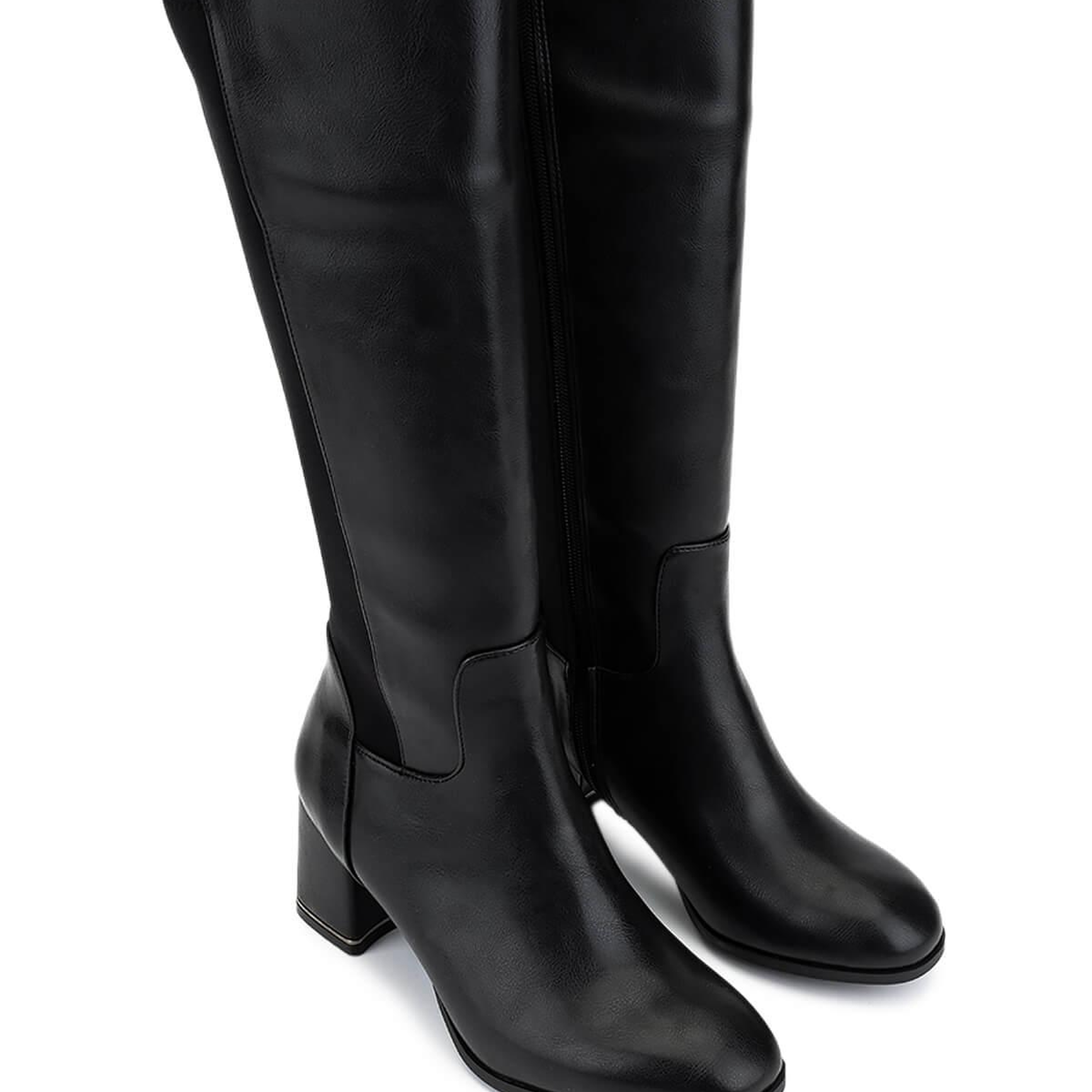 Tamer Tanca Kadın Suni Deri Siyah Topuklu Çizme