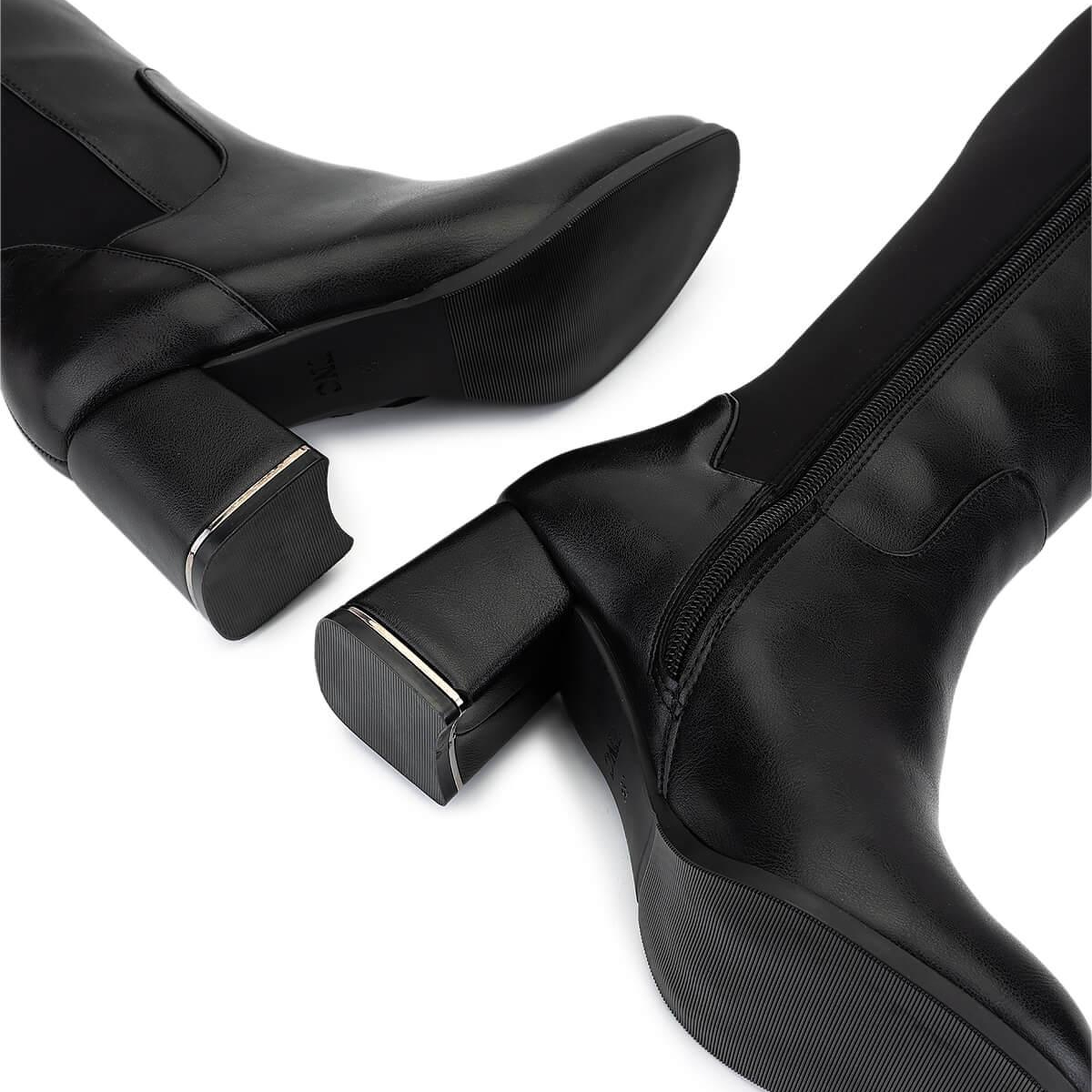 Tamer Tanca Kadın Suni Deri Siyah Topuklu Çizme