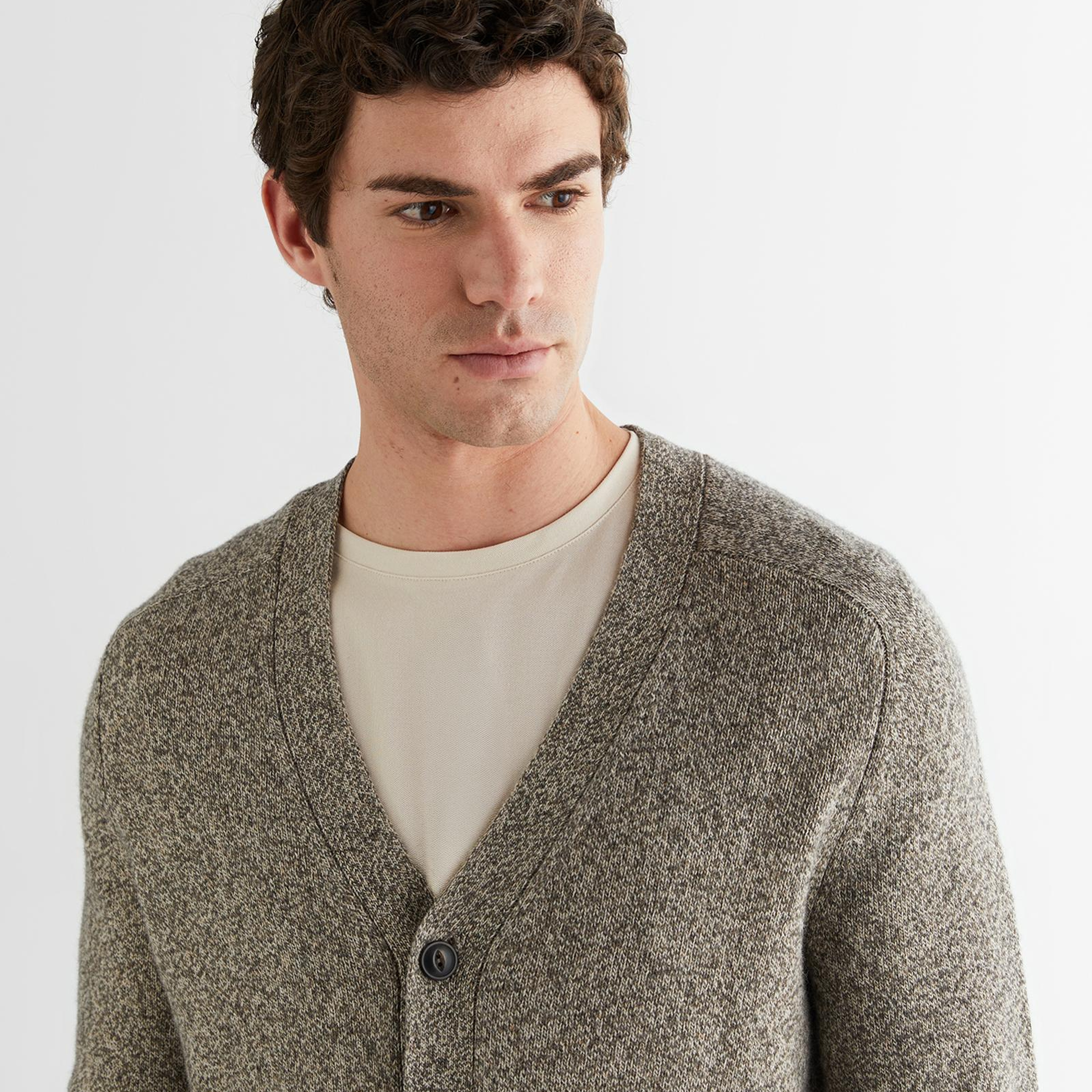 GANT Erkek Kahverengi Regular Fit V Yaka Hırka