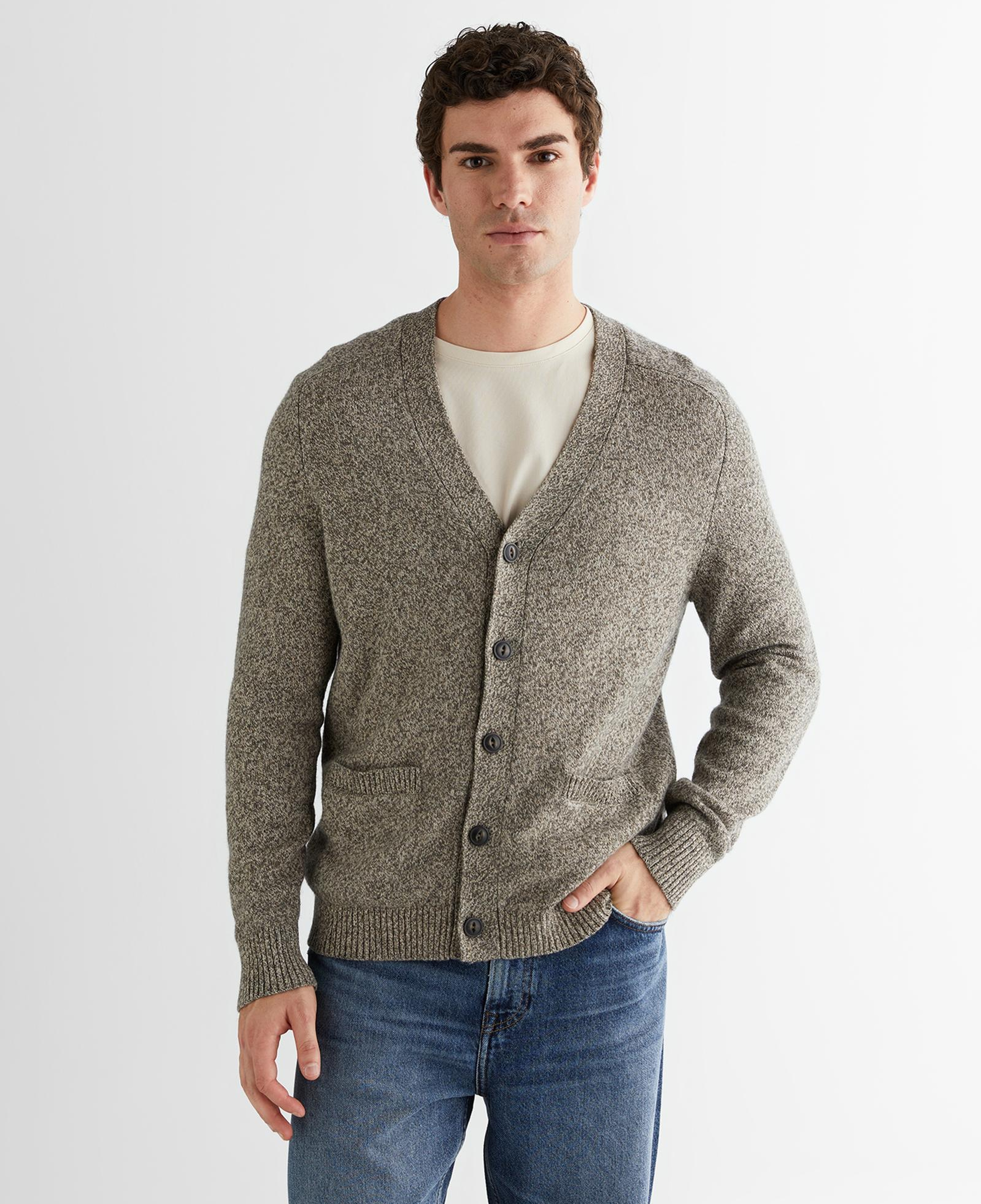 GANT Erkek Kahverengi Regular Fit V Yaka Hırka