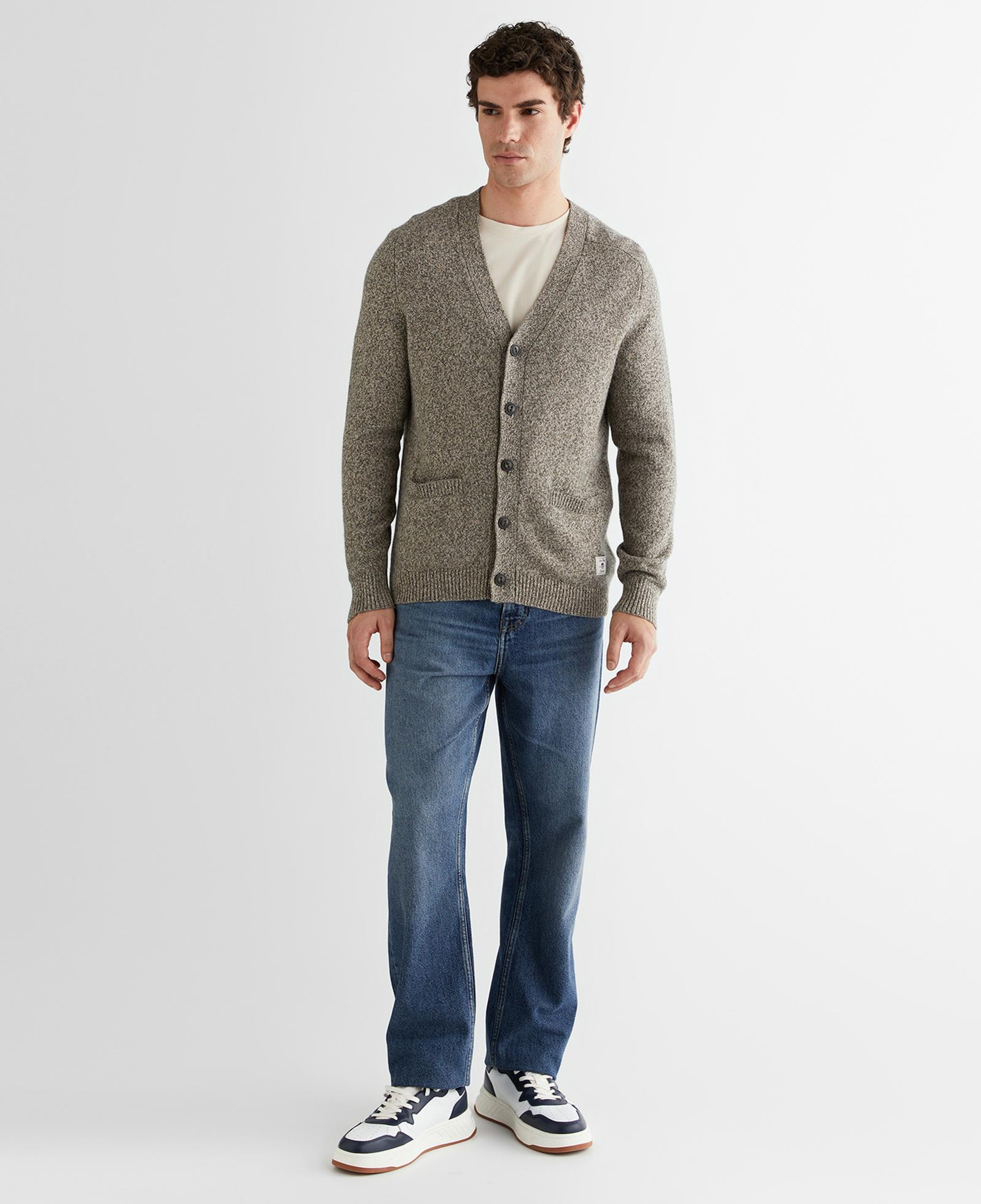 GANT Erkek Kahverengi Regular Fit V Yaka Hırka