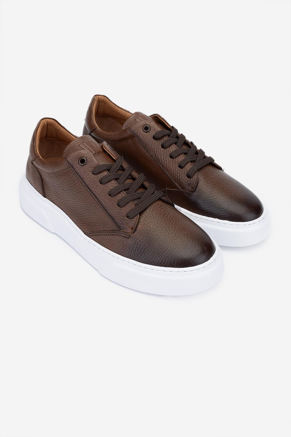 Valmenti Erkek Hakiki Deri Kahverengi Sneakers & Spor Ayakkabı