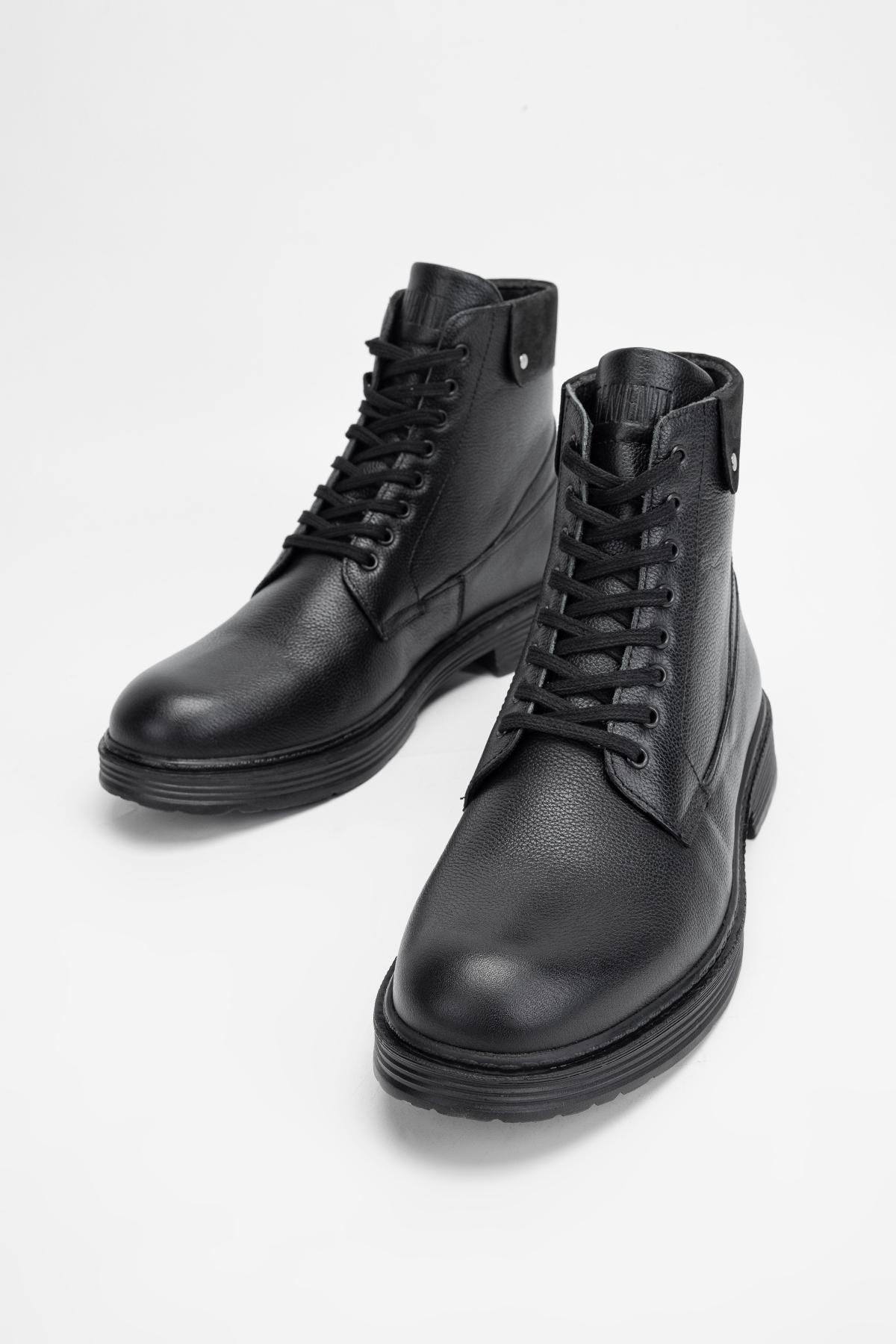 Valmenti Erkek Hakiki Deri Siyah Floter POSTAL Bot