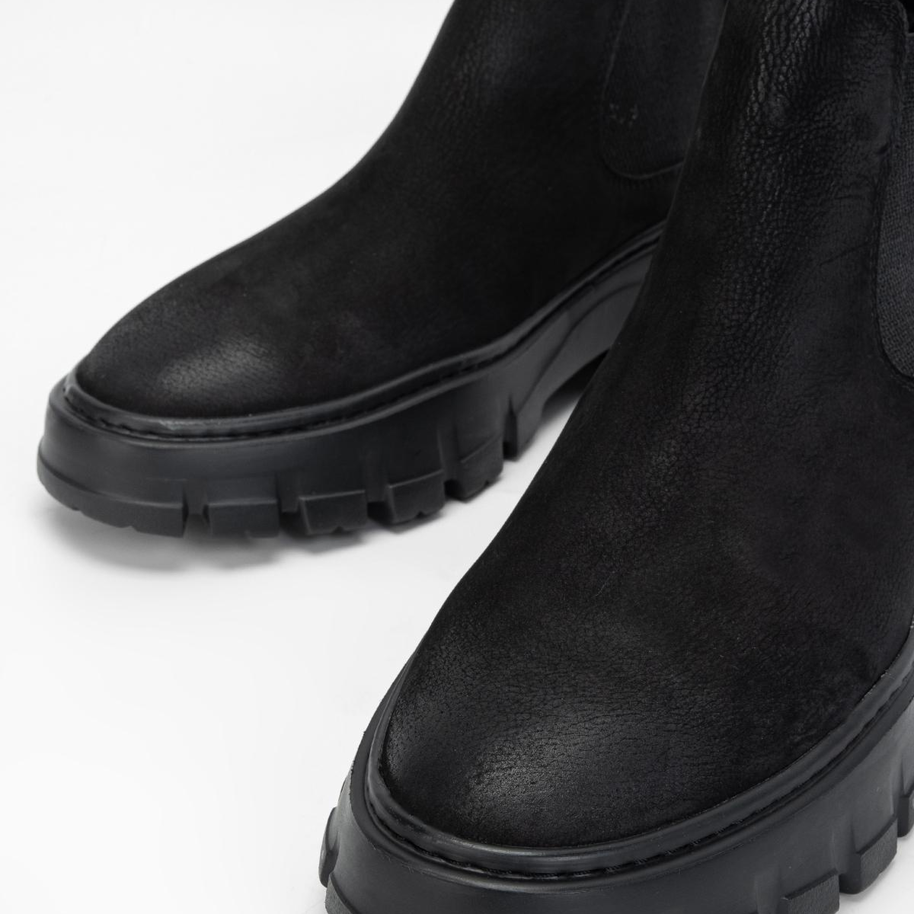 Valmenti Erkek Hakiki Deri Siyah Nubuk Casual Bot