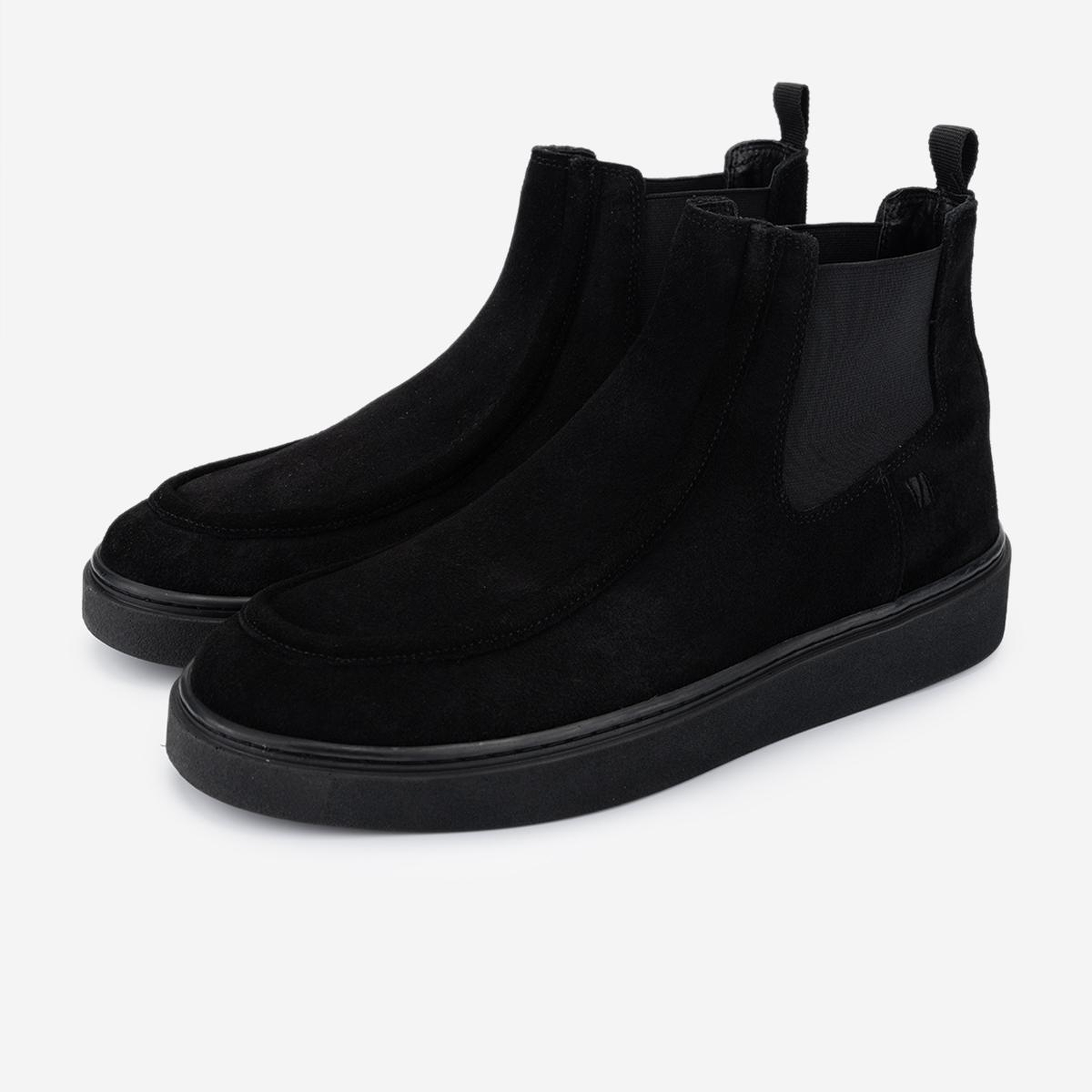 Valmenti Erkek Hakiki Deri Siyah Süet Casual Bot