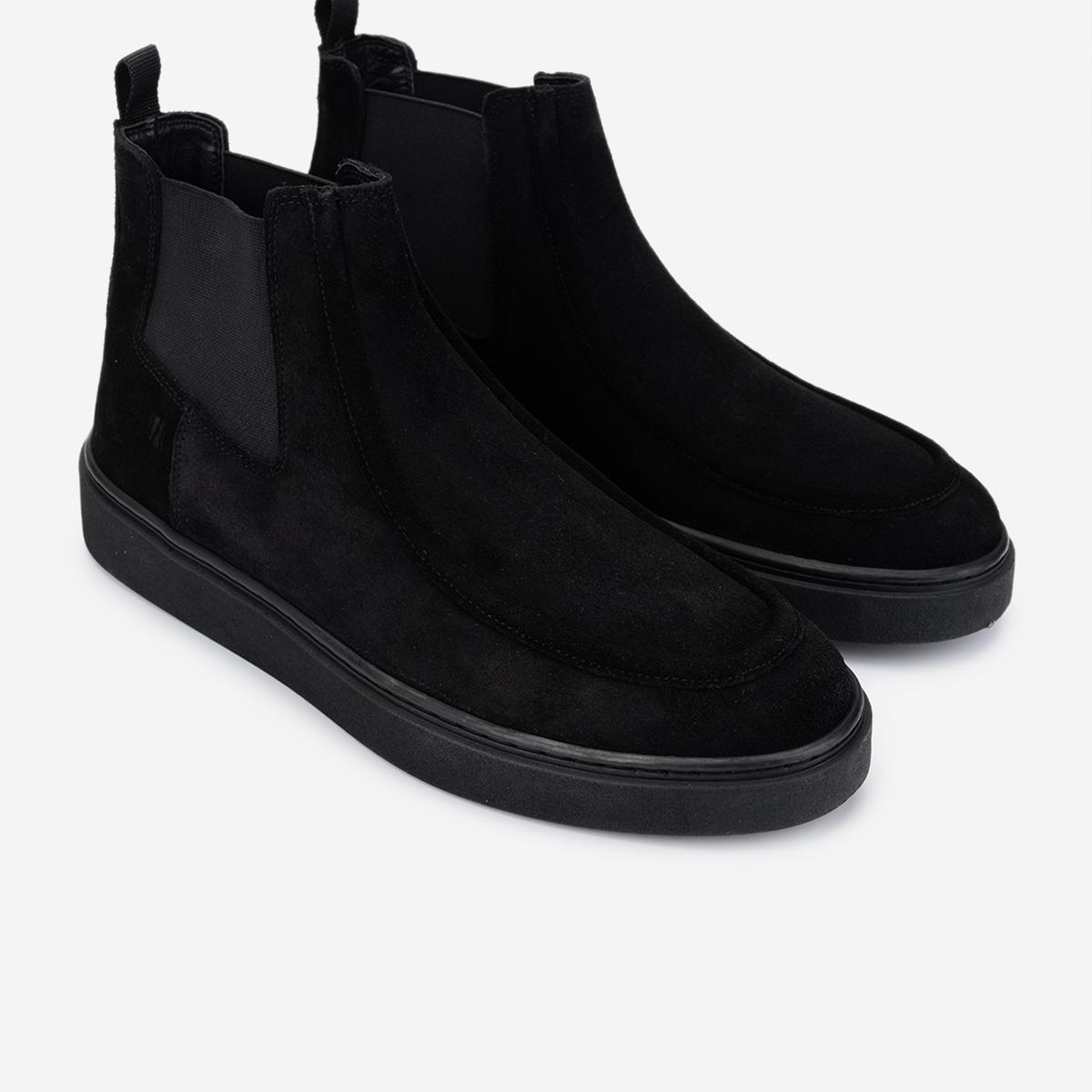 Valmenti Erkek Hakiki Deri Siyah Süet Casual Bot