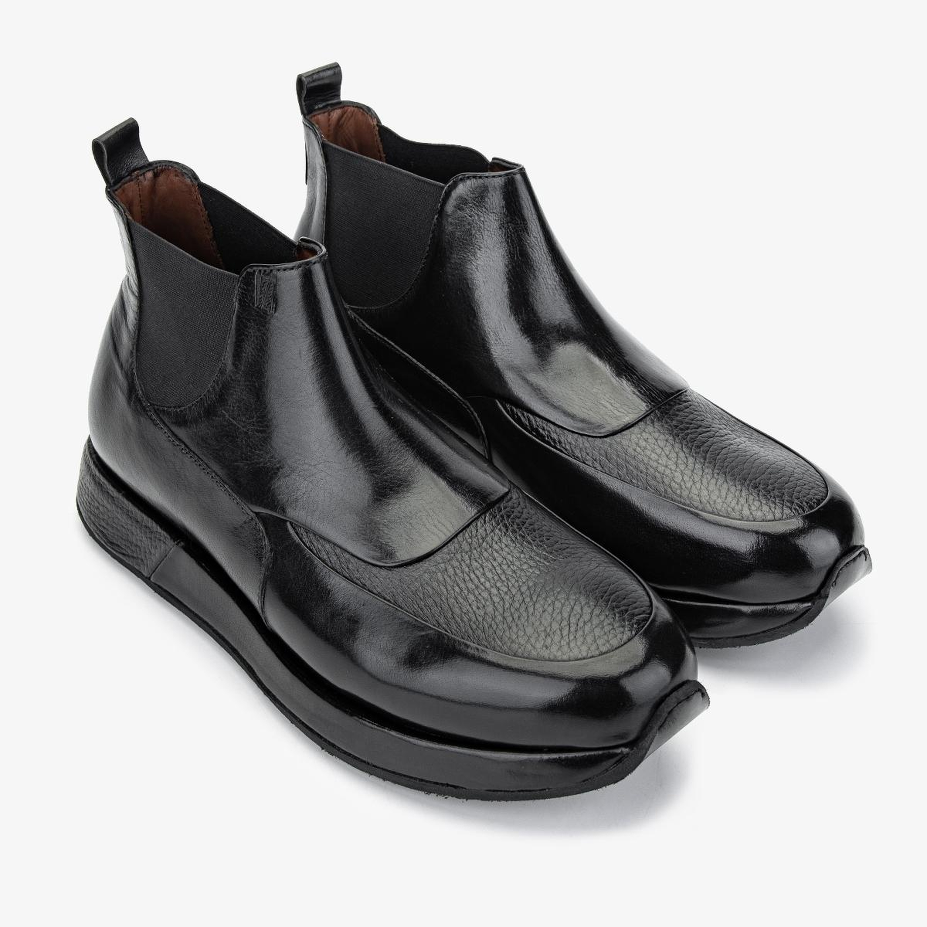 Valmenti Erkek Hakiki Deri Siyah Casual Bot