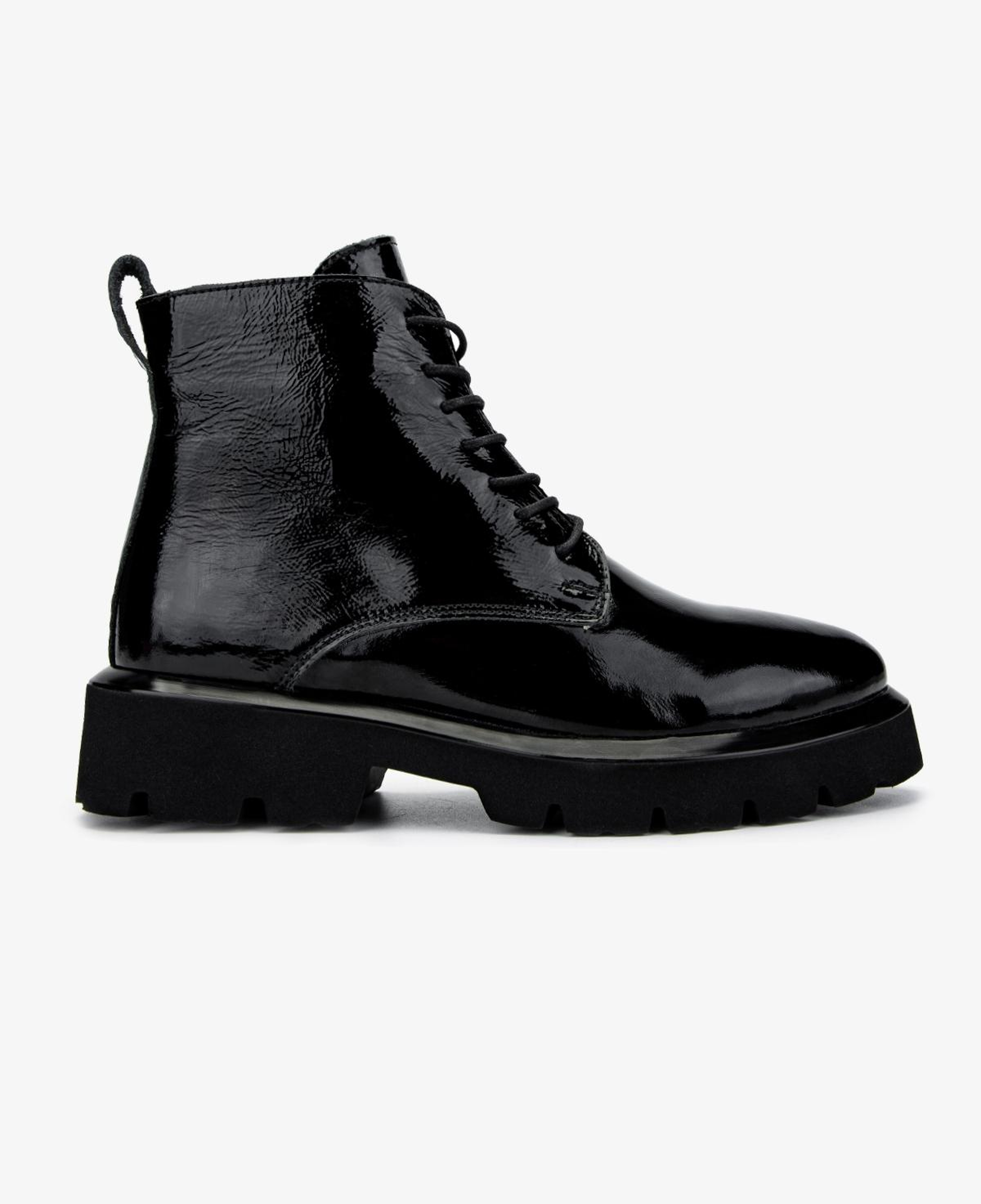 Valmenti Kadın Hakiki Deri Siyah Rugan Düz Bot