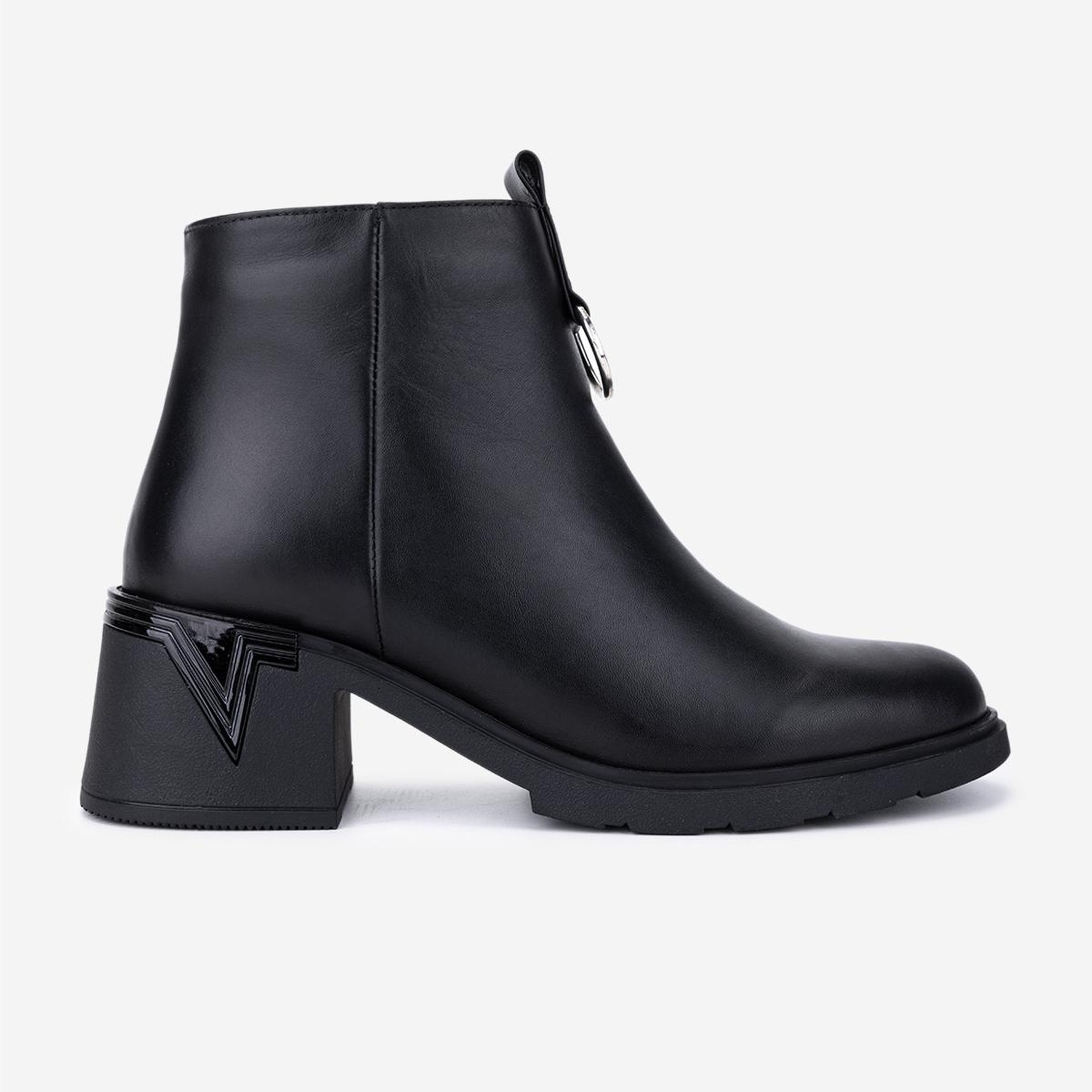 Valmenti Kadın Hakiki Deri Siyah Topuklu Bot