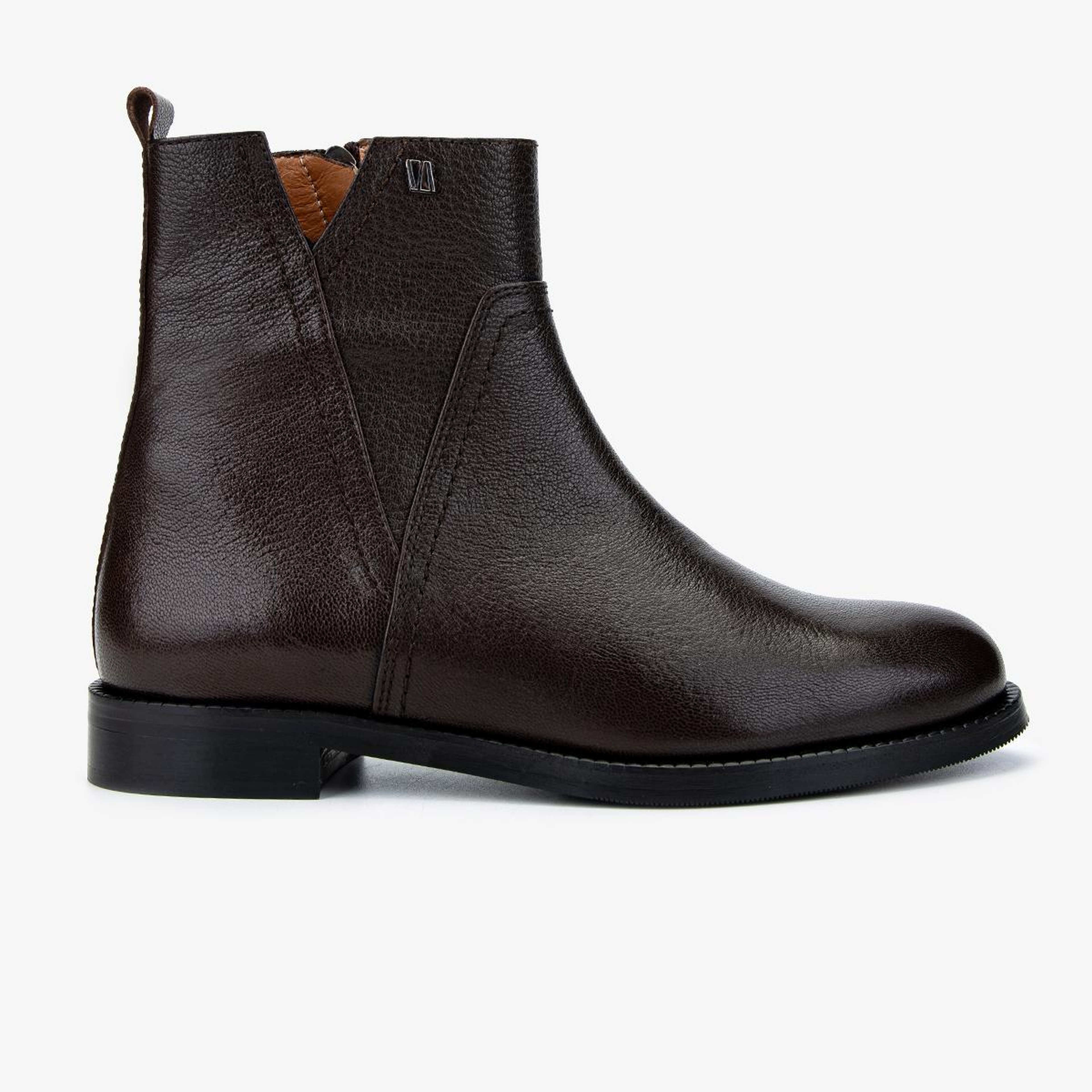 Valmenti Kadın Hakiki Deri Kahverengi Düz Bot