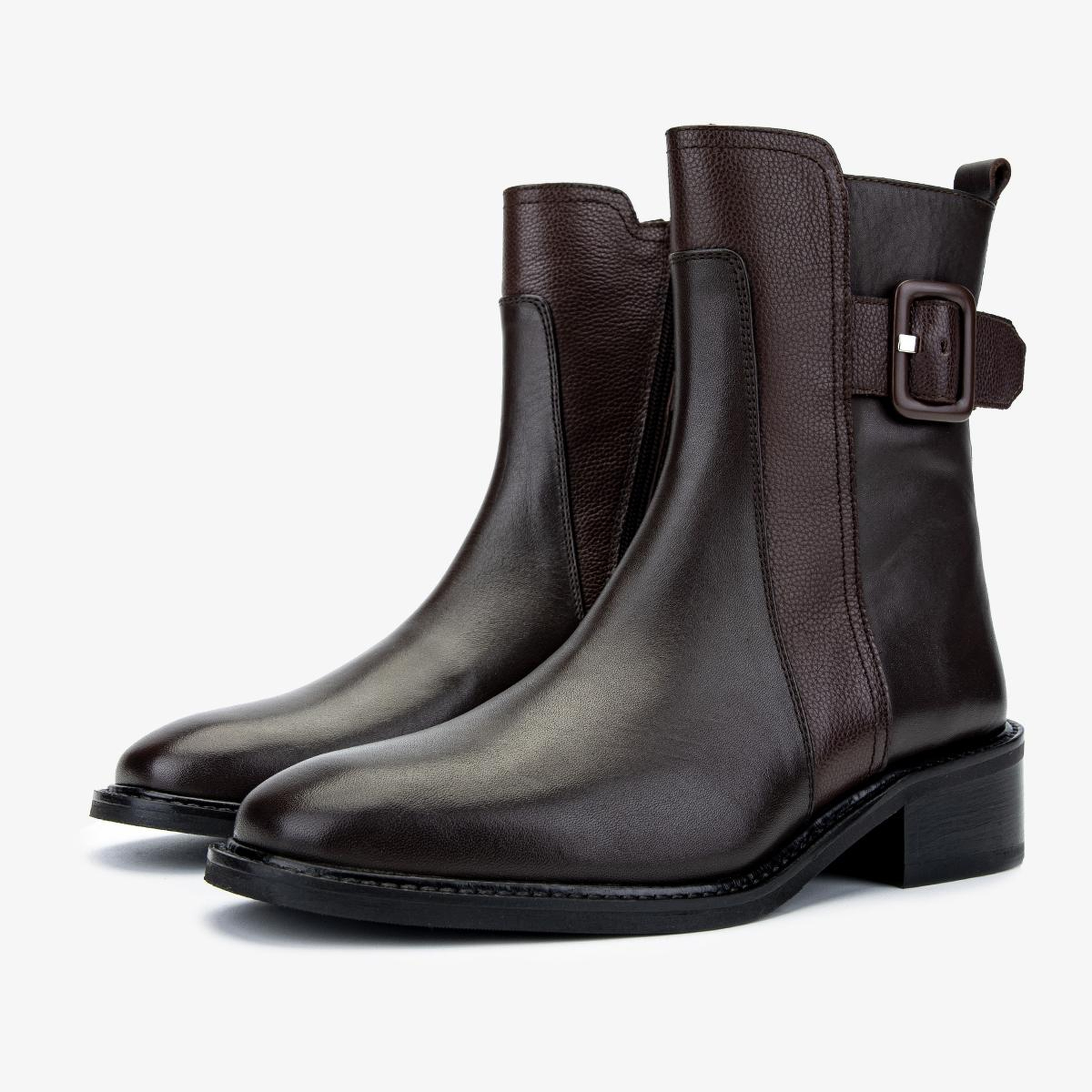 Valmenti Kadın Hakiki Deri Kahverengi Düz Bot