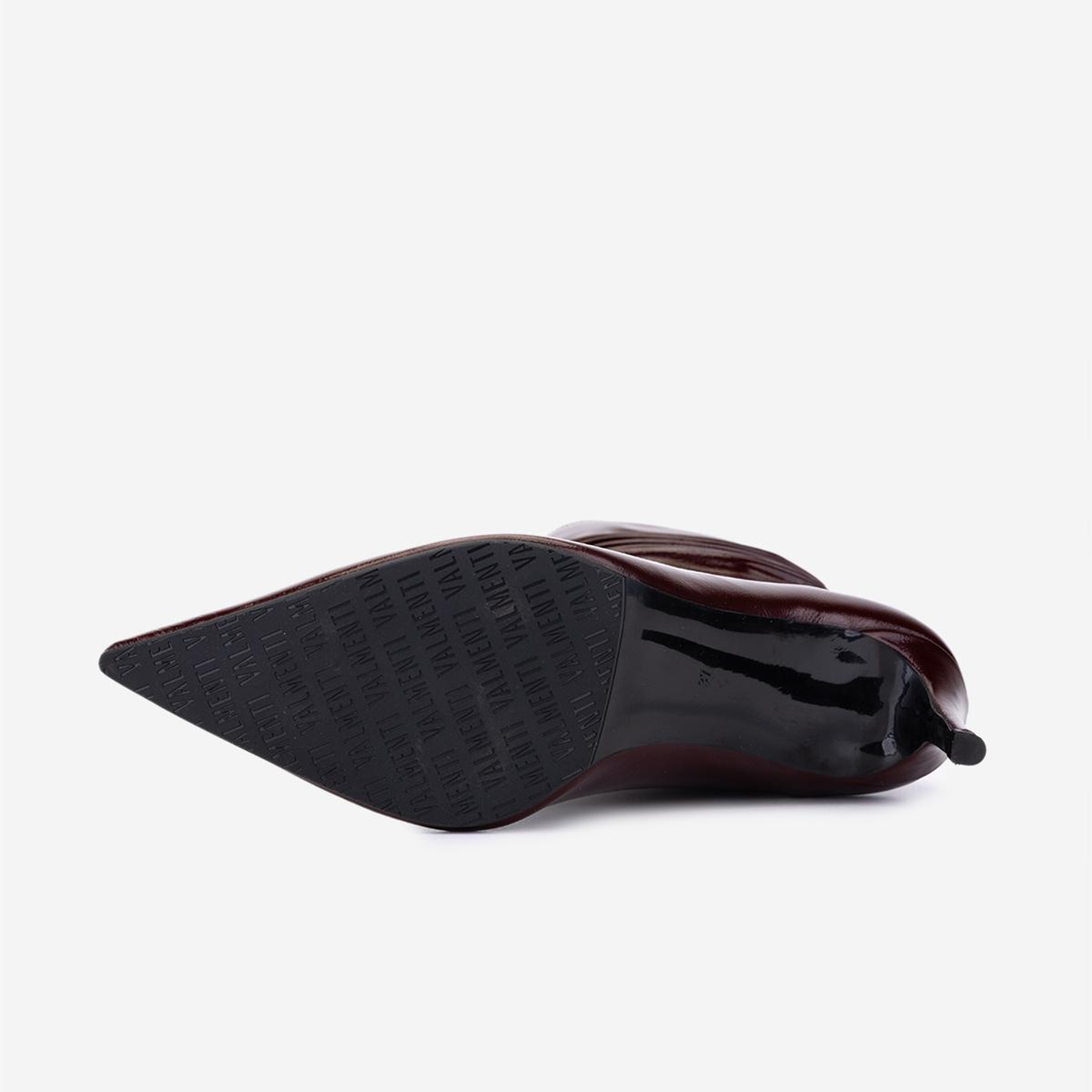 Valmenti Kadın Hakiki Deri Bordo Rugan Topuklu Bot