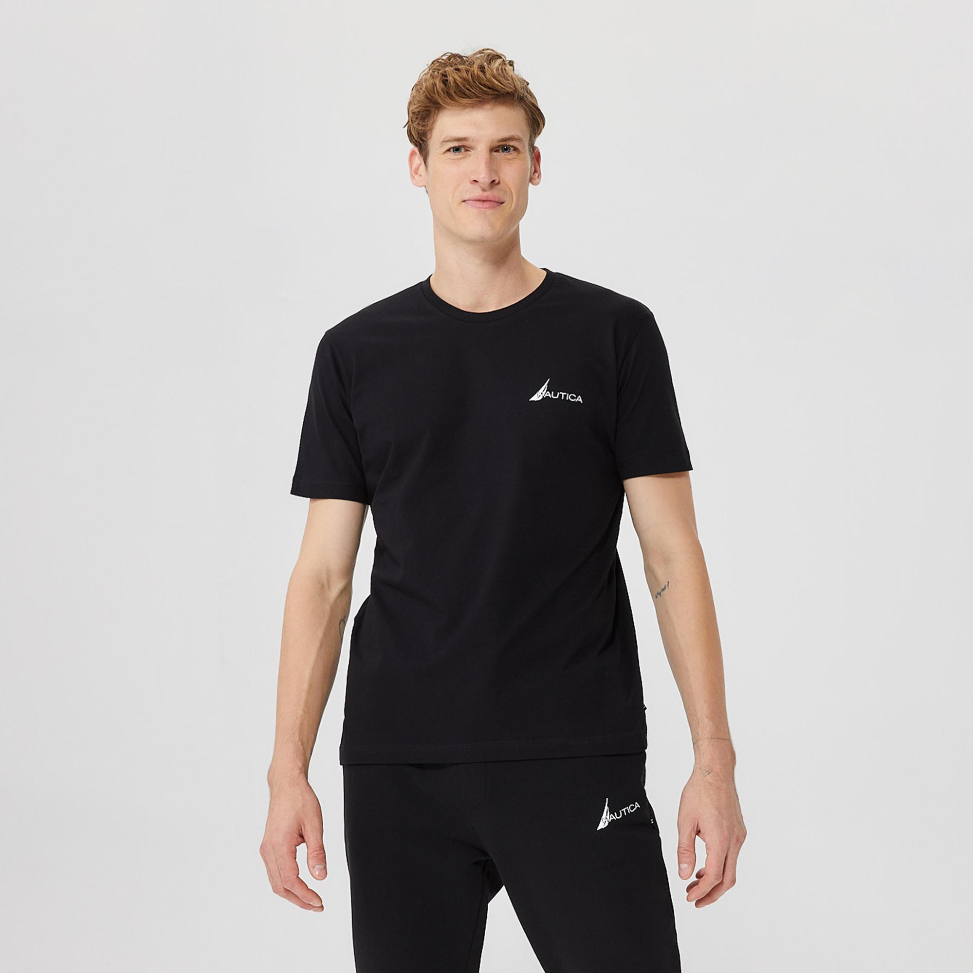 Nautica Erkek Siyah Standart Fit T-Shirt