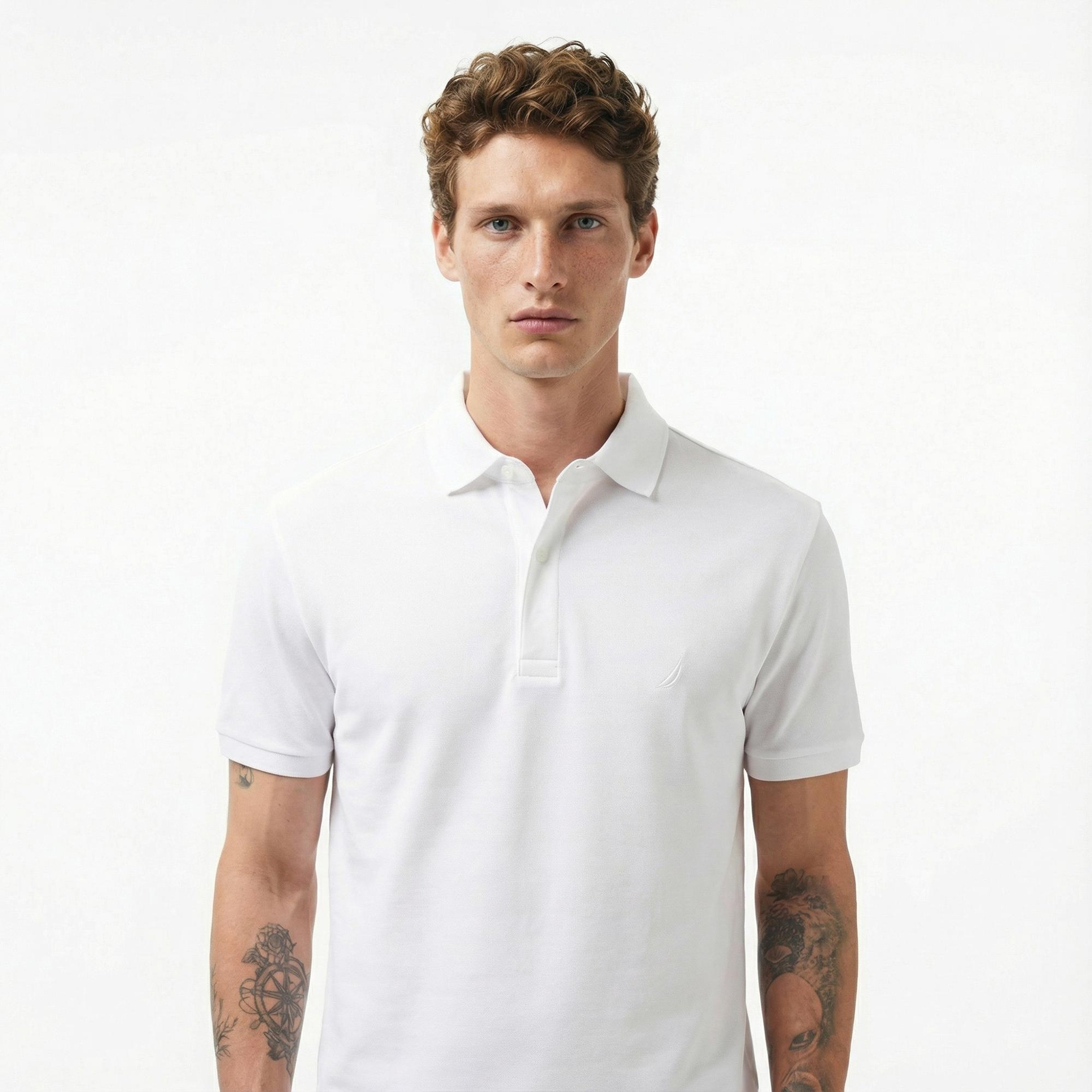 Nautica Erkek Beyaz Slim Fit Kısa Kollu Polo Yaka T-Shirt