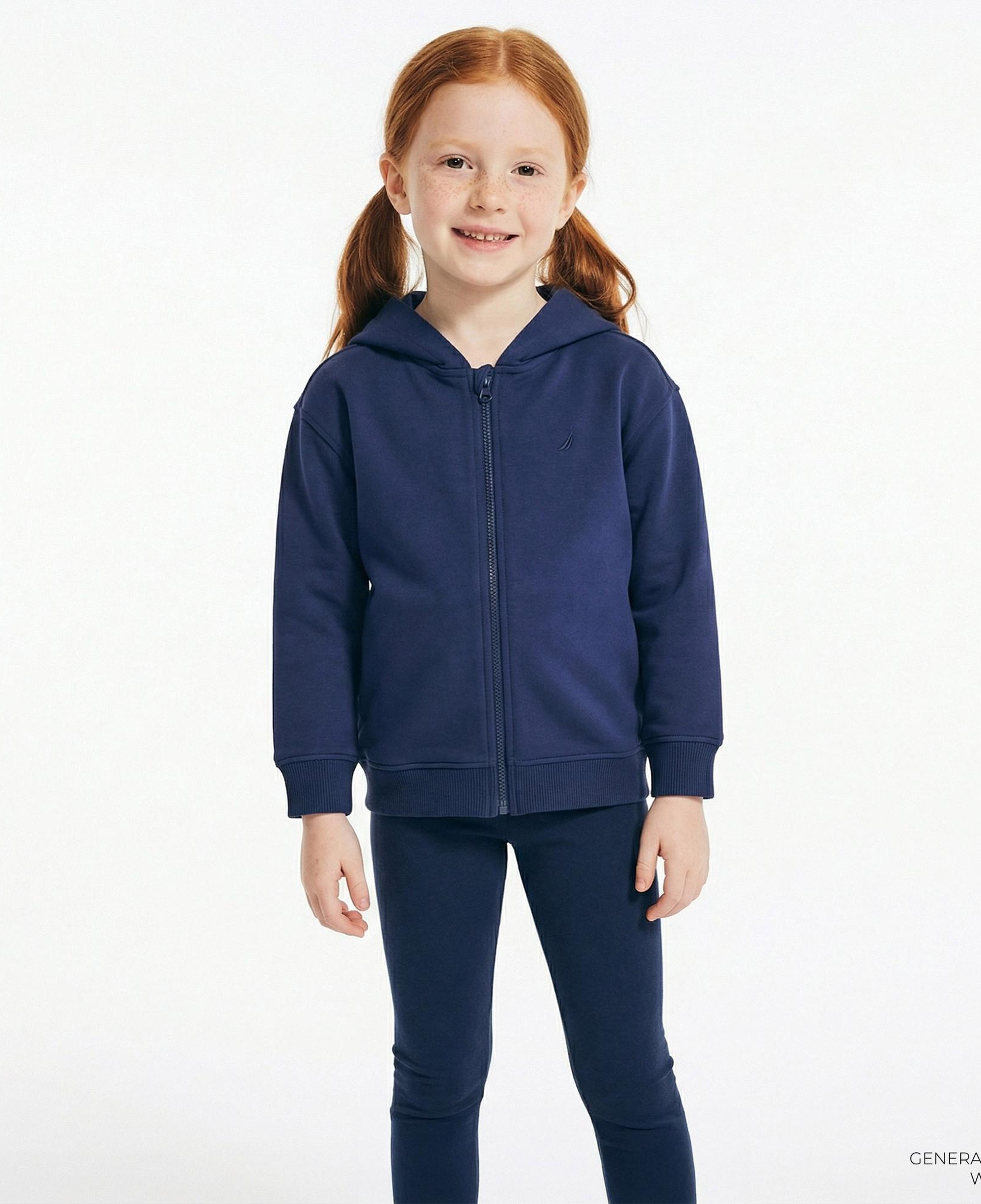 Nautica Kız Çocuk Lacivert Standart Fit Kapüşonlu Sweatshirt