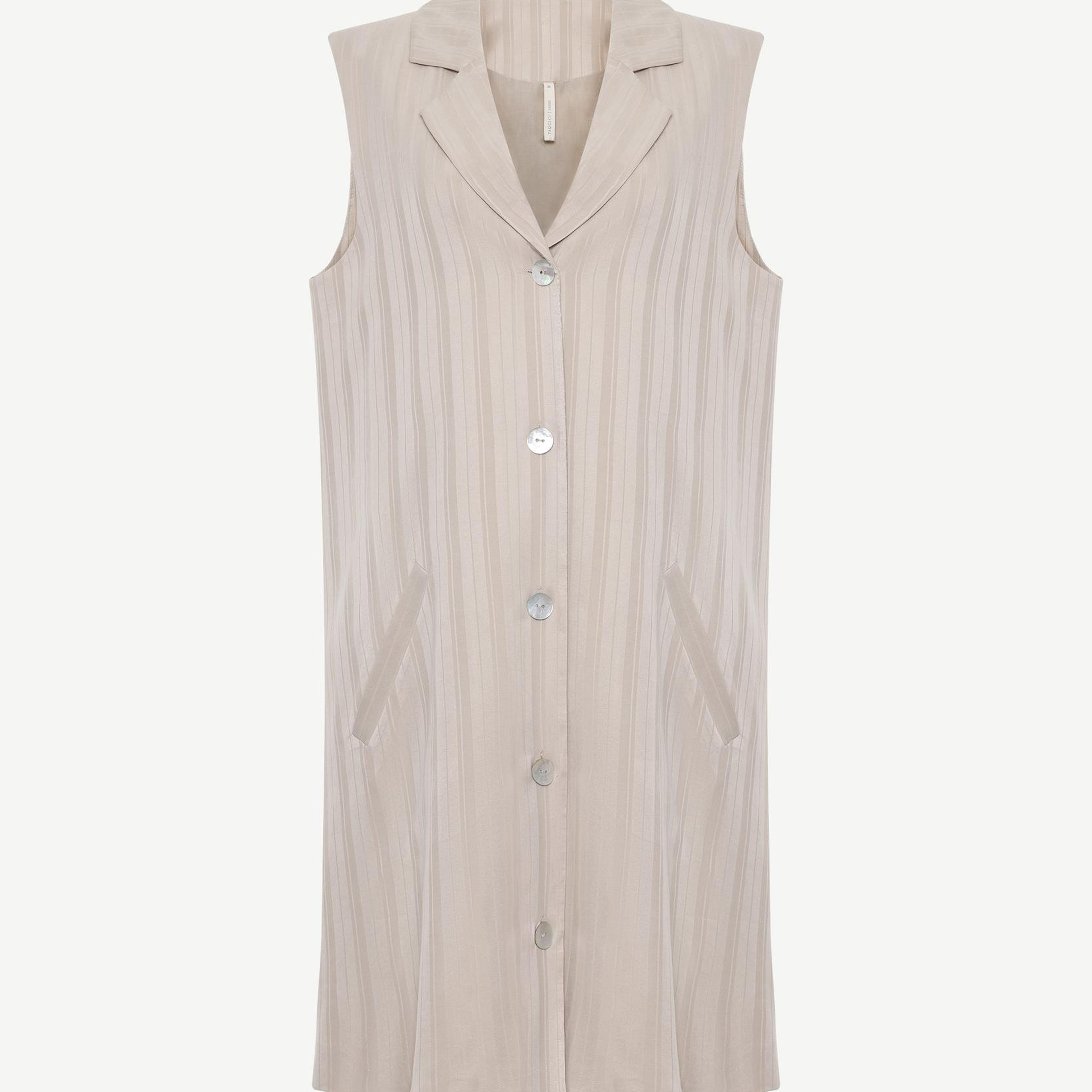 YARGICI Ceket Yaka Kolsuz Kısa Yelek Elbise