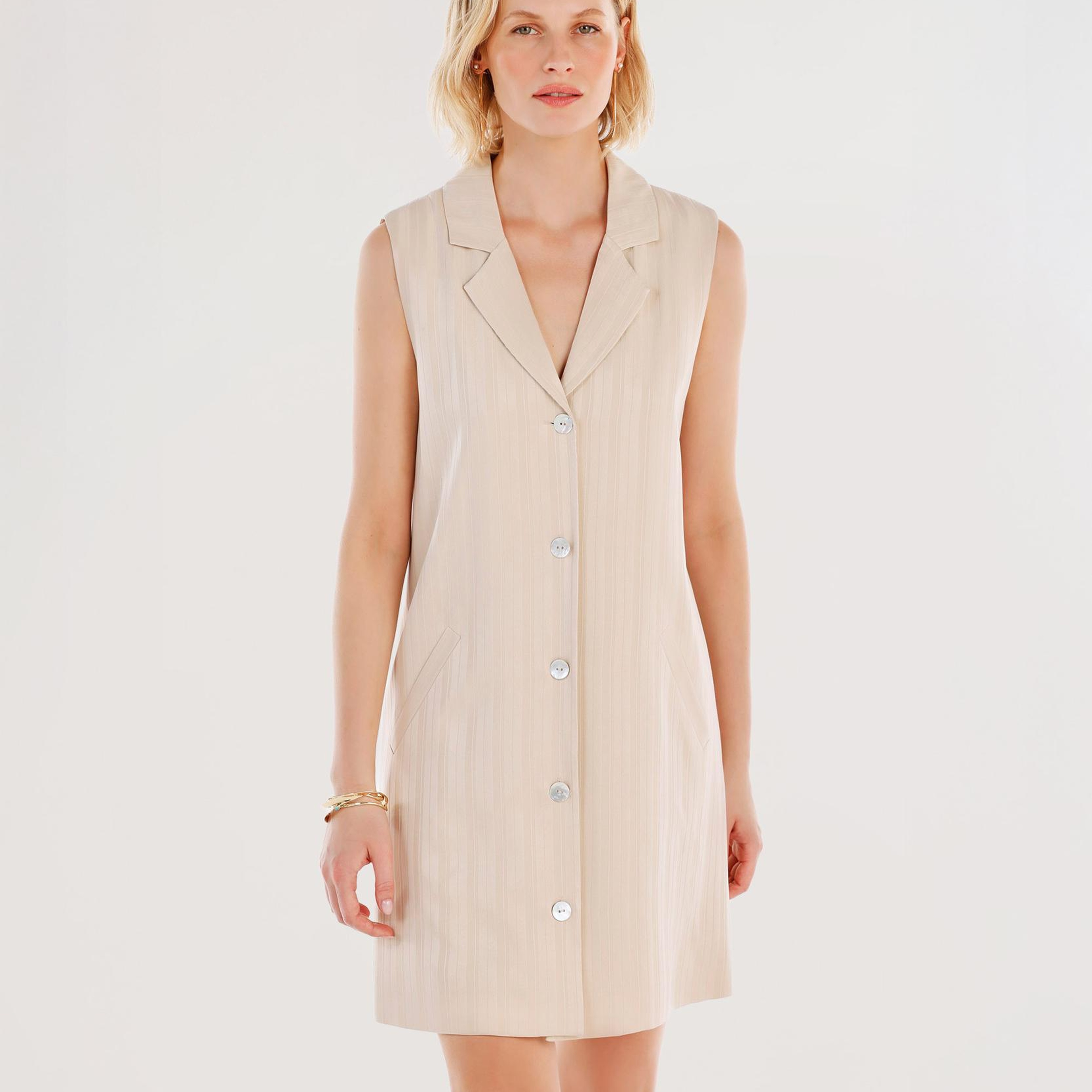 YARGICI Ceket Yaka Kolsuz Kısa Yelek Elbise