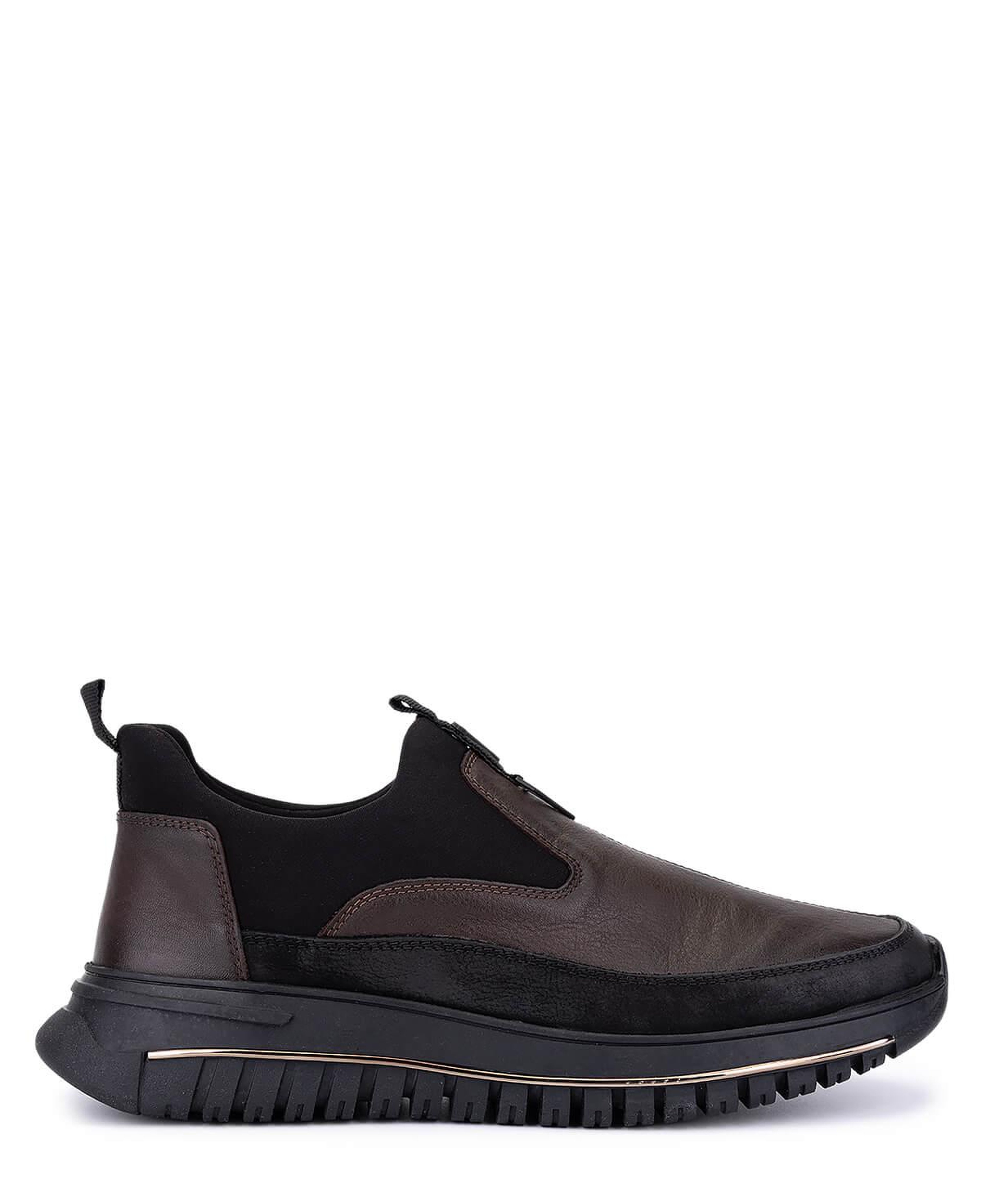 Tamer Tanca Erkek Hakiki Deri Siyah/Kahve Sneakers & Spor Ayakkabı
