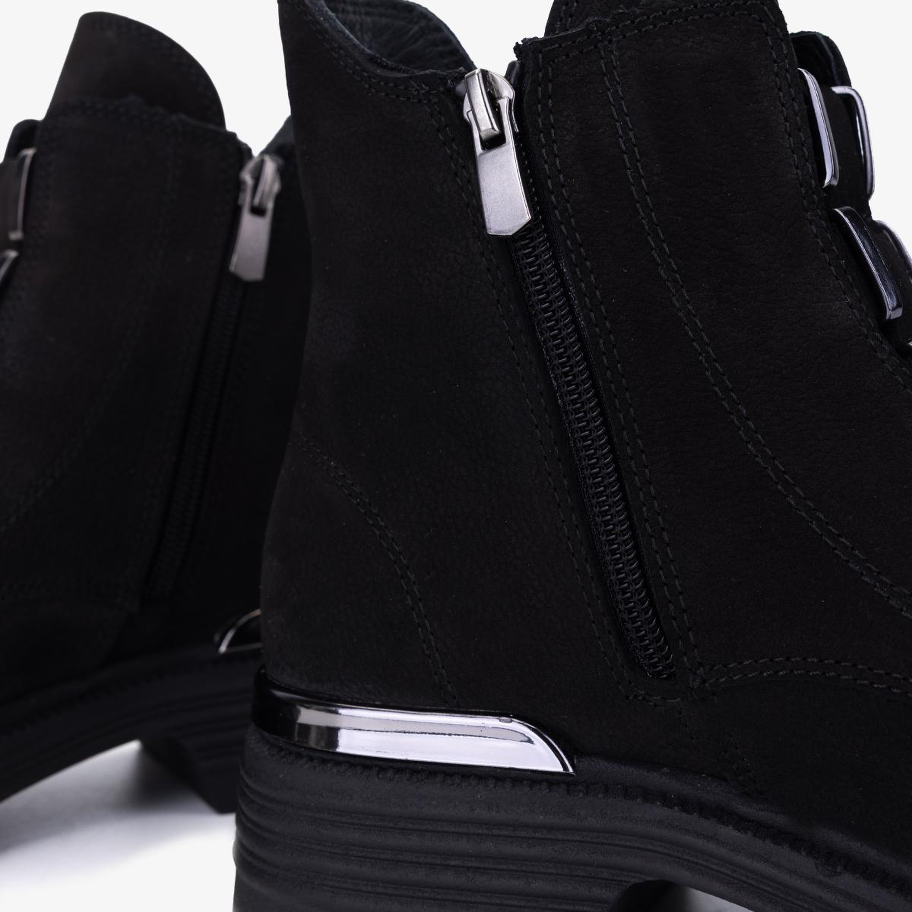 Valmenti Kadın Hakiki Deri Siyah Nubuk Casual Bot