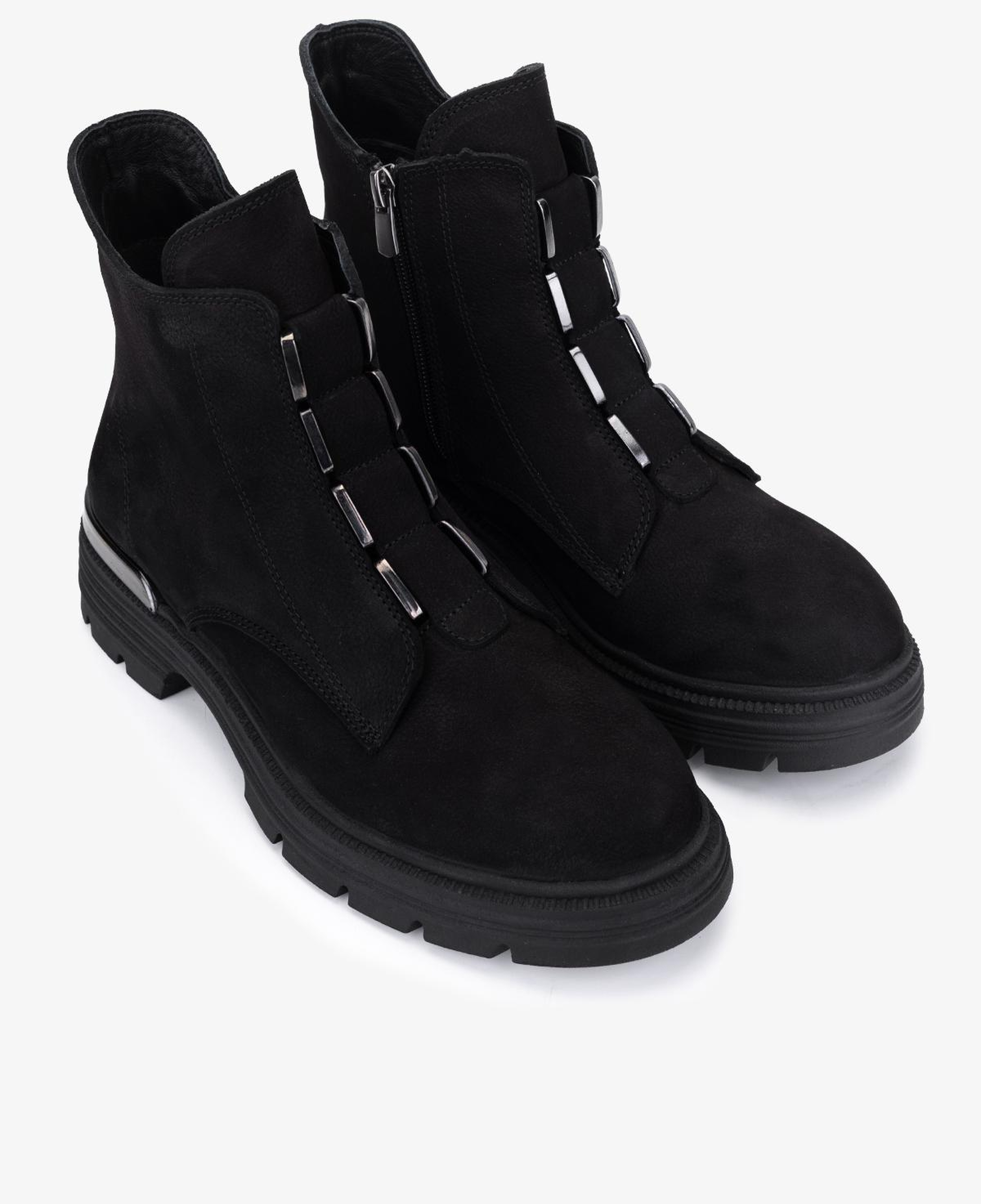 Valmenti Kadın Hakiki Deri Siyah Nubuk Casual Bot