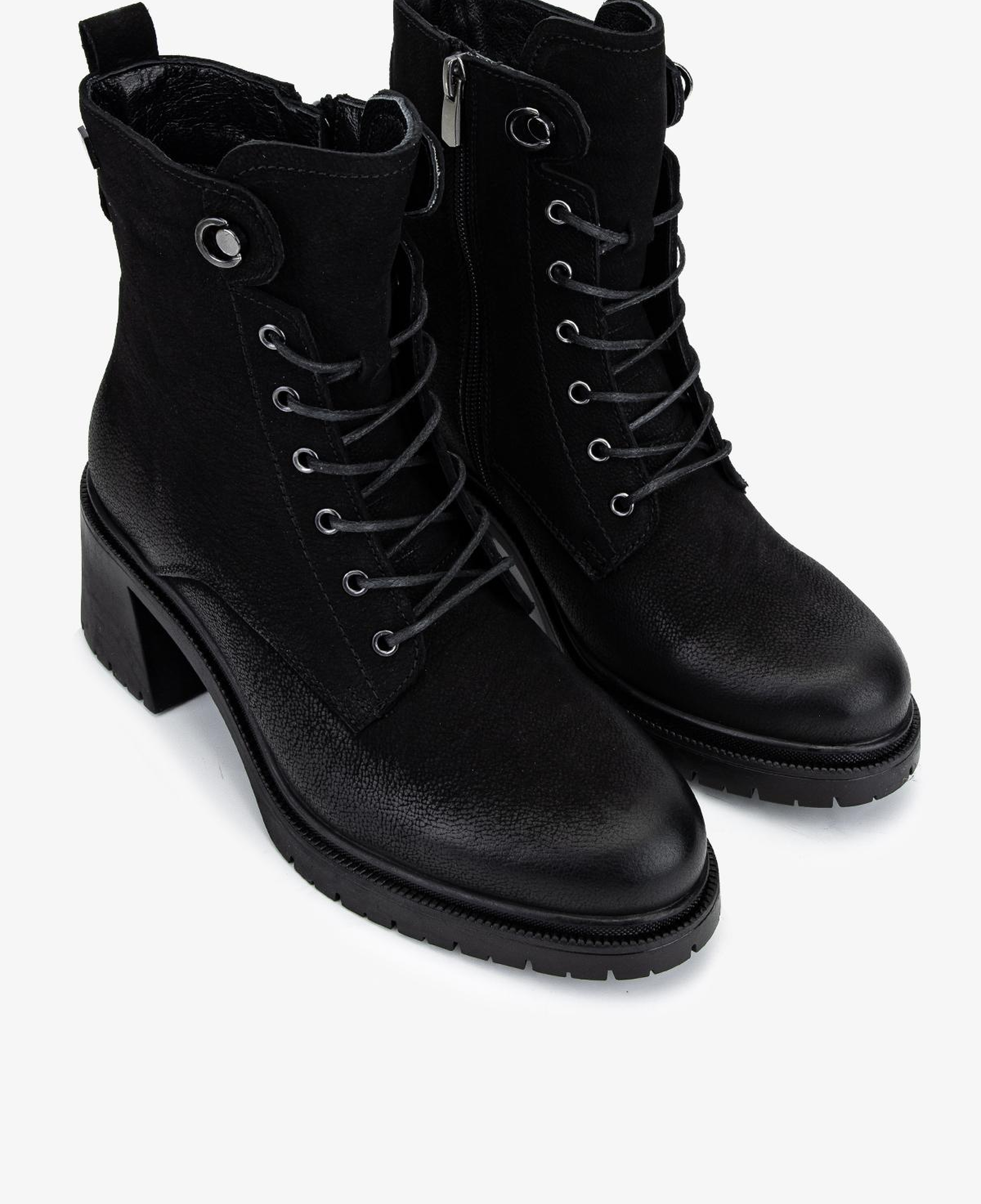 Valmenti Kadın Hakiki Deri Siyah Nubuk Topuklu Bot