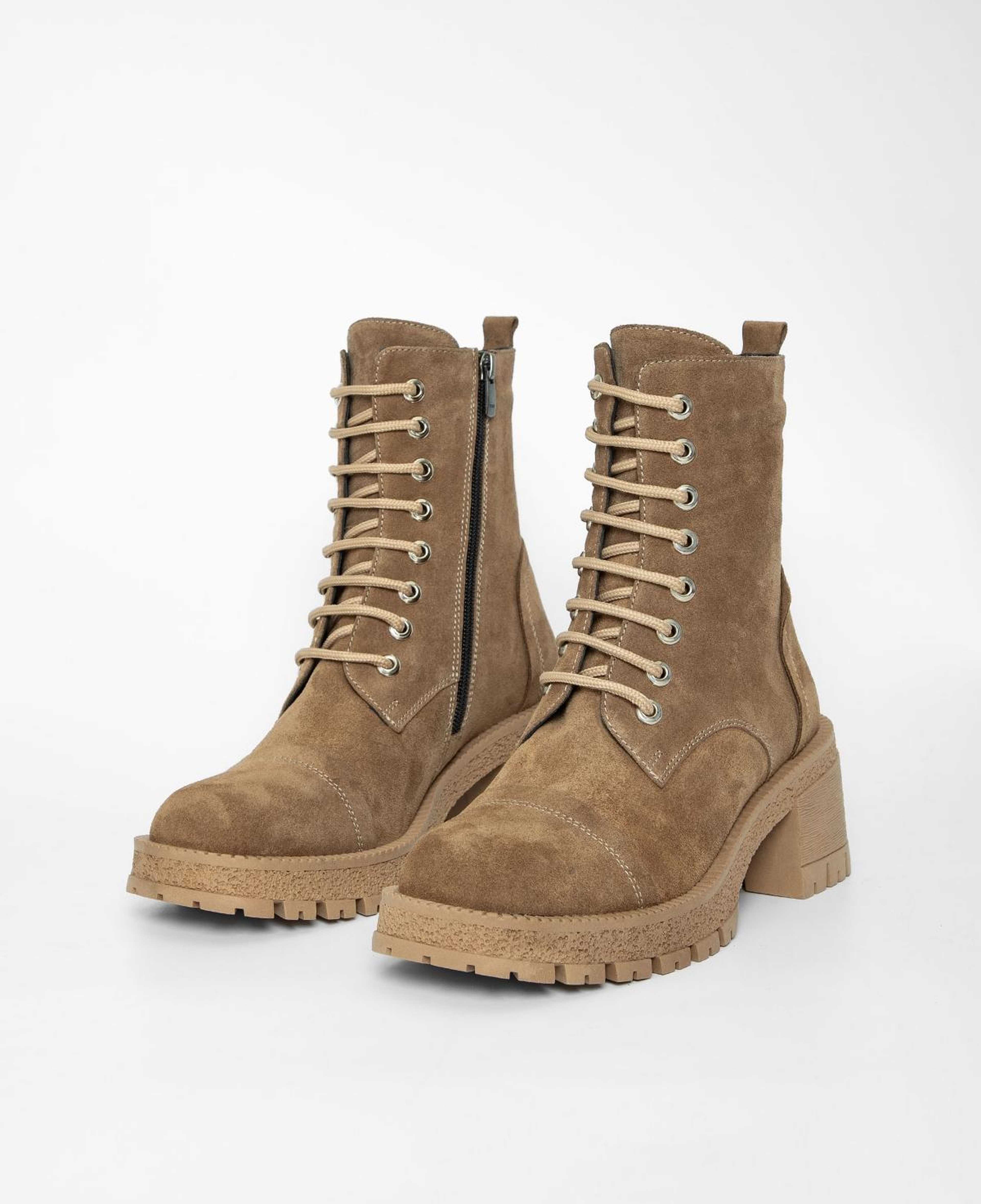 Valmenti Kadın Hakiki Deri Taba Süet Topuklu Bot