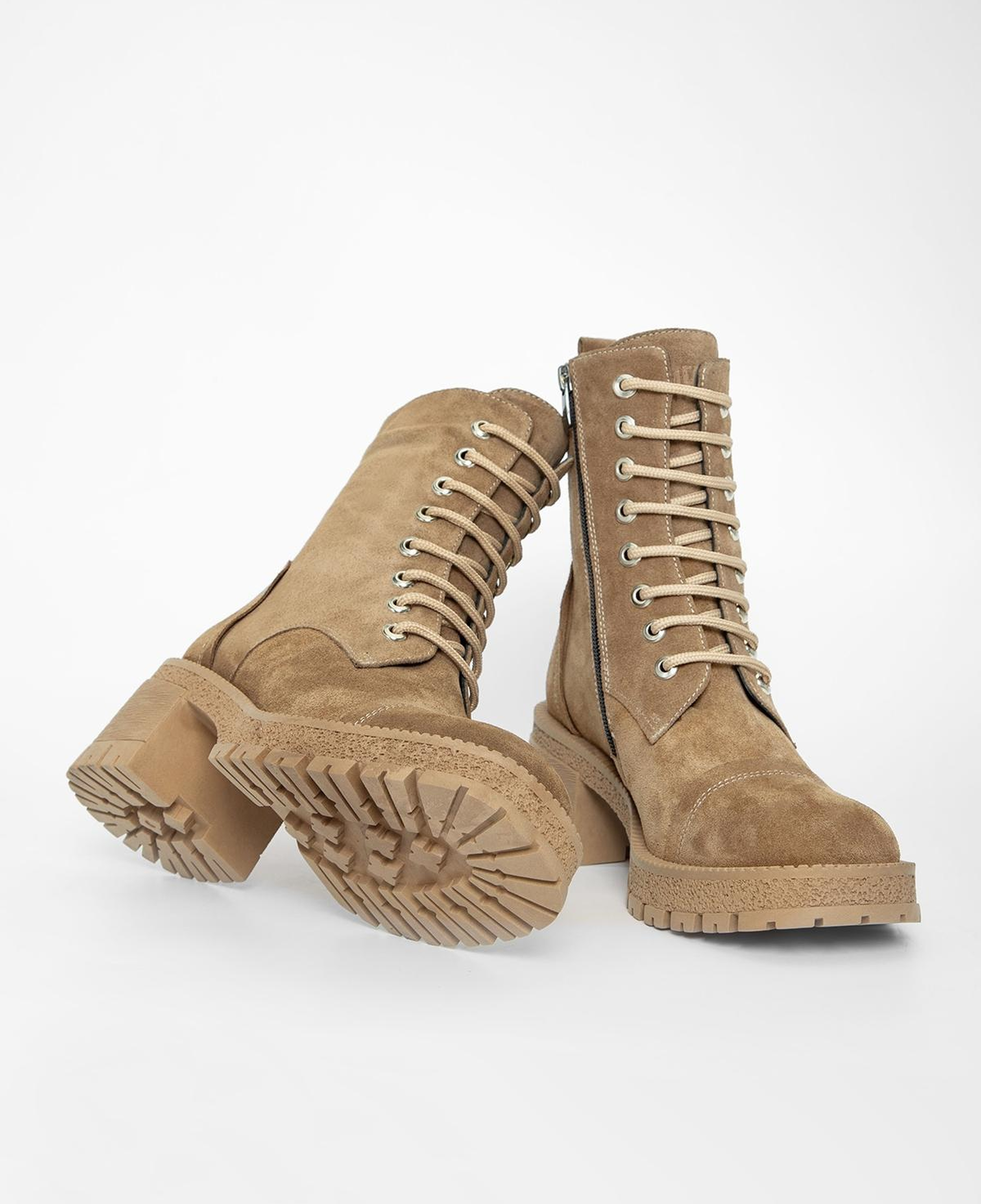 Valmenti Kadın Hakiki Deri Taba Süet Topuklu Bot