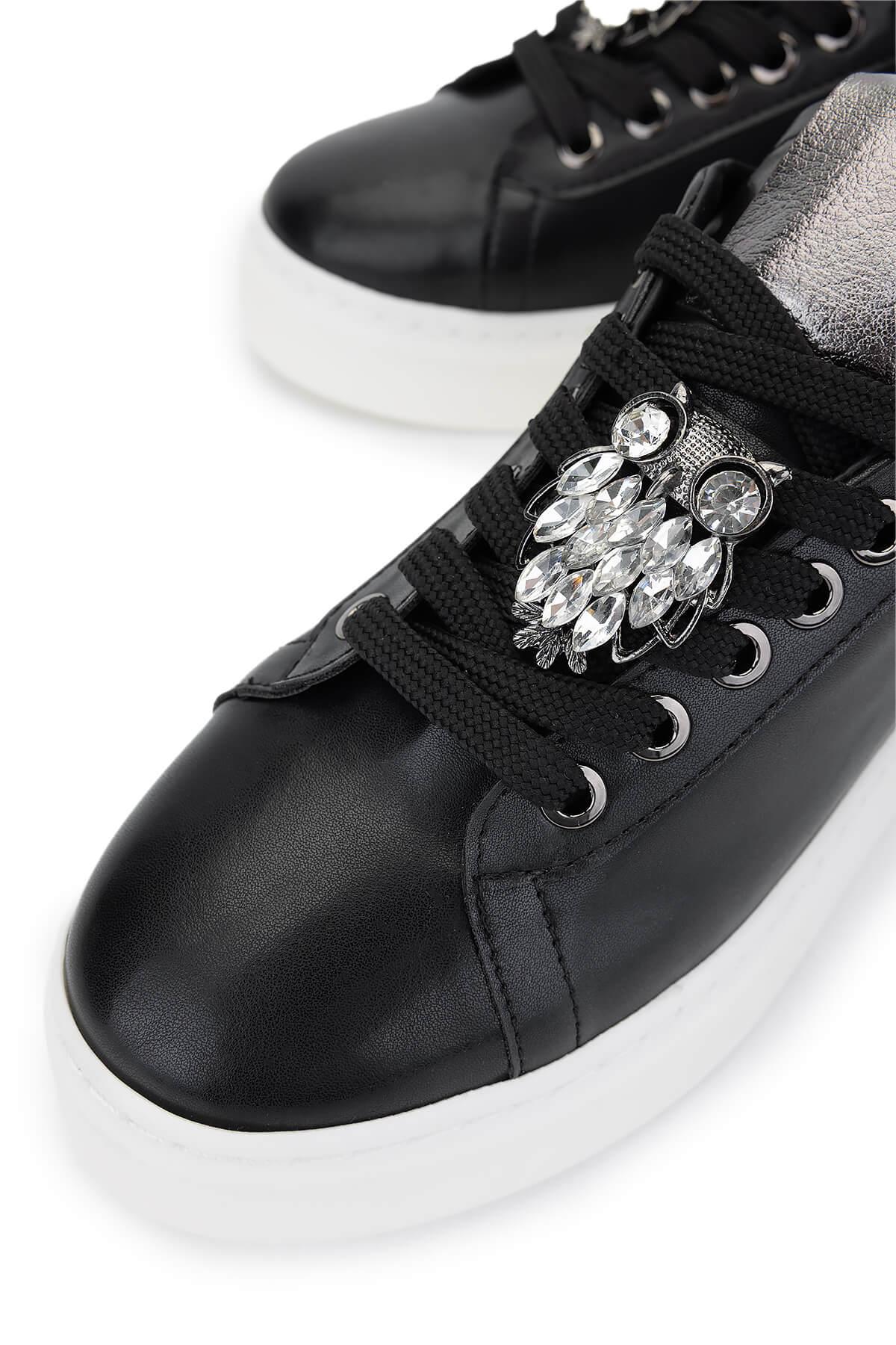 Tamer Tanca Kadın Vegan Siyah Sneakers & Spor Ayakkabı