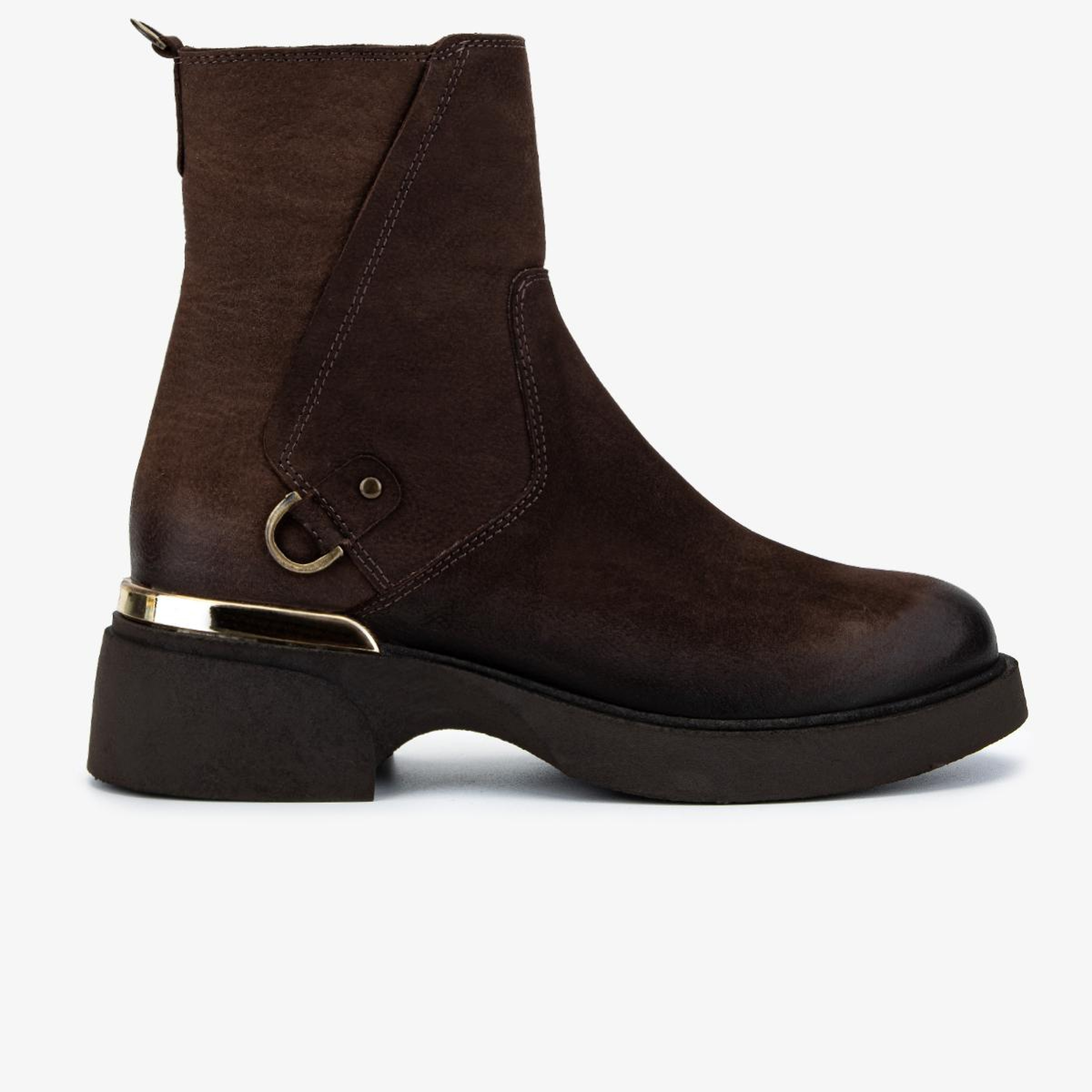 Valmenti Kadın Hakiki Deri Kahverengi Düz Bot